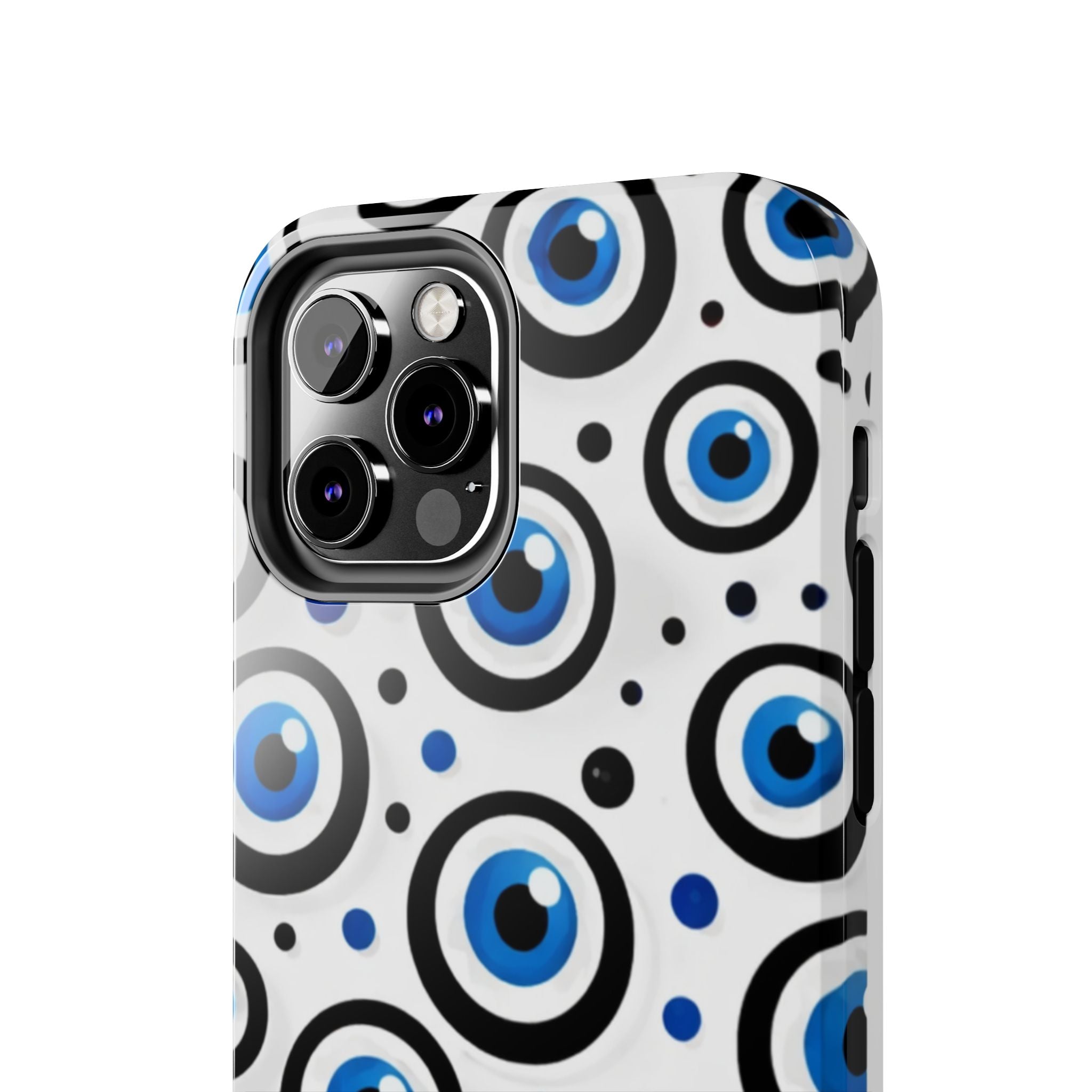 Blue Evil Eye Pattern Tough Phone Case — Protective Ceramic Nazar Design