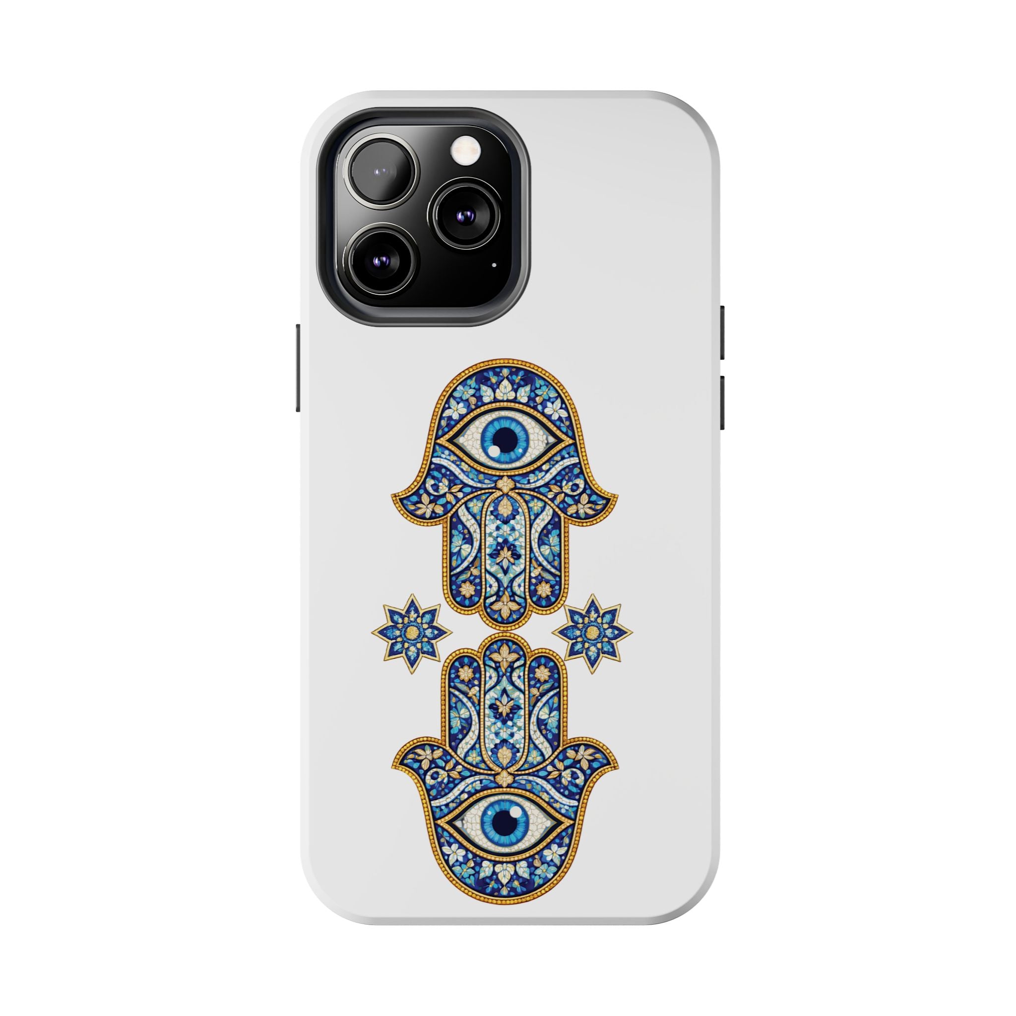 Hamsa Eye Tough Phone Case — Blue Mosaic Protective Phone Cover