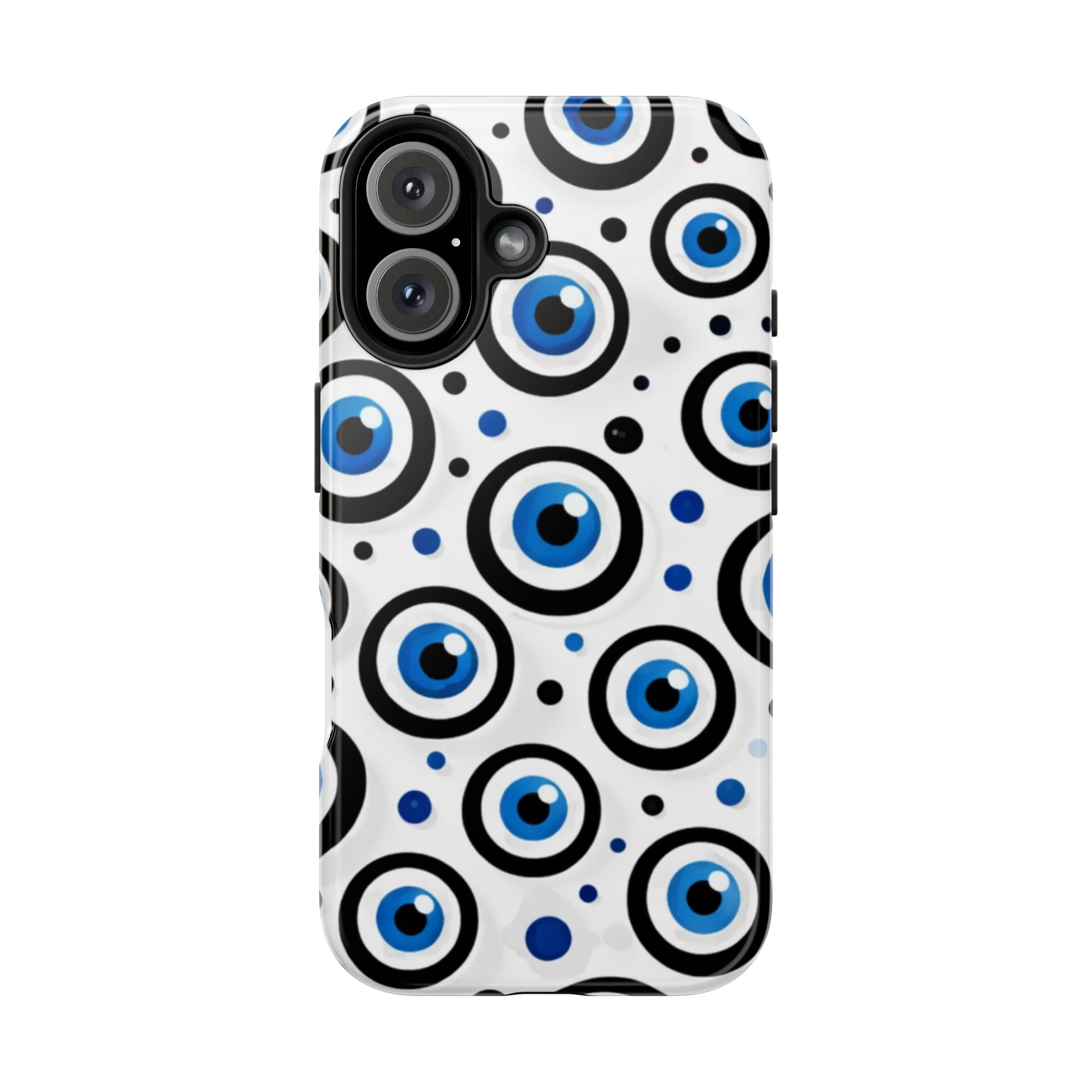 Blue Evil Eye Pattern Tough Phone Case — Protective Ceramic Nazar Design