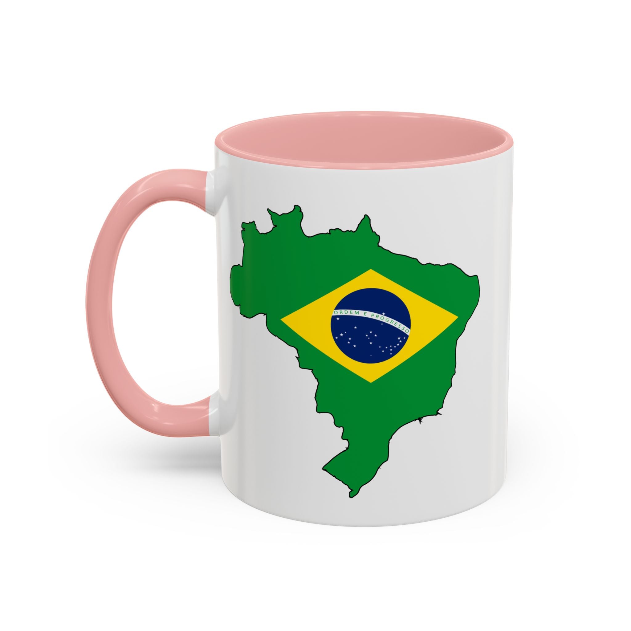 Brazil Map Coffee Mug — Brazilian Flag Accent 11/15oz