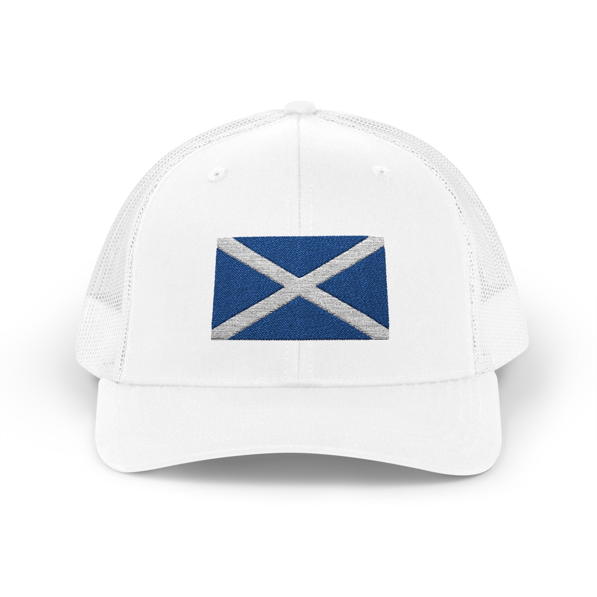 Scotland Flag Snapback Trucker Cap – Distressed Saltire Embroidered Patch