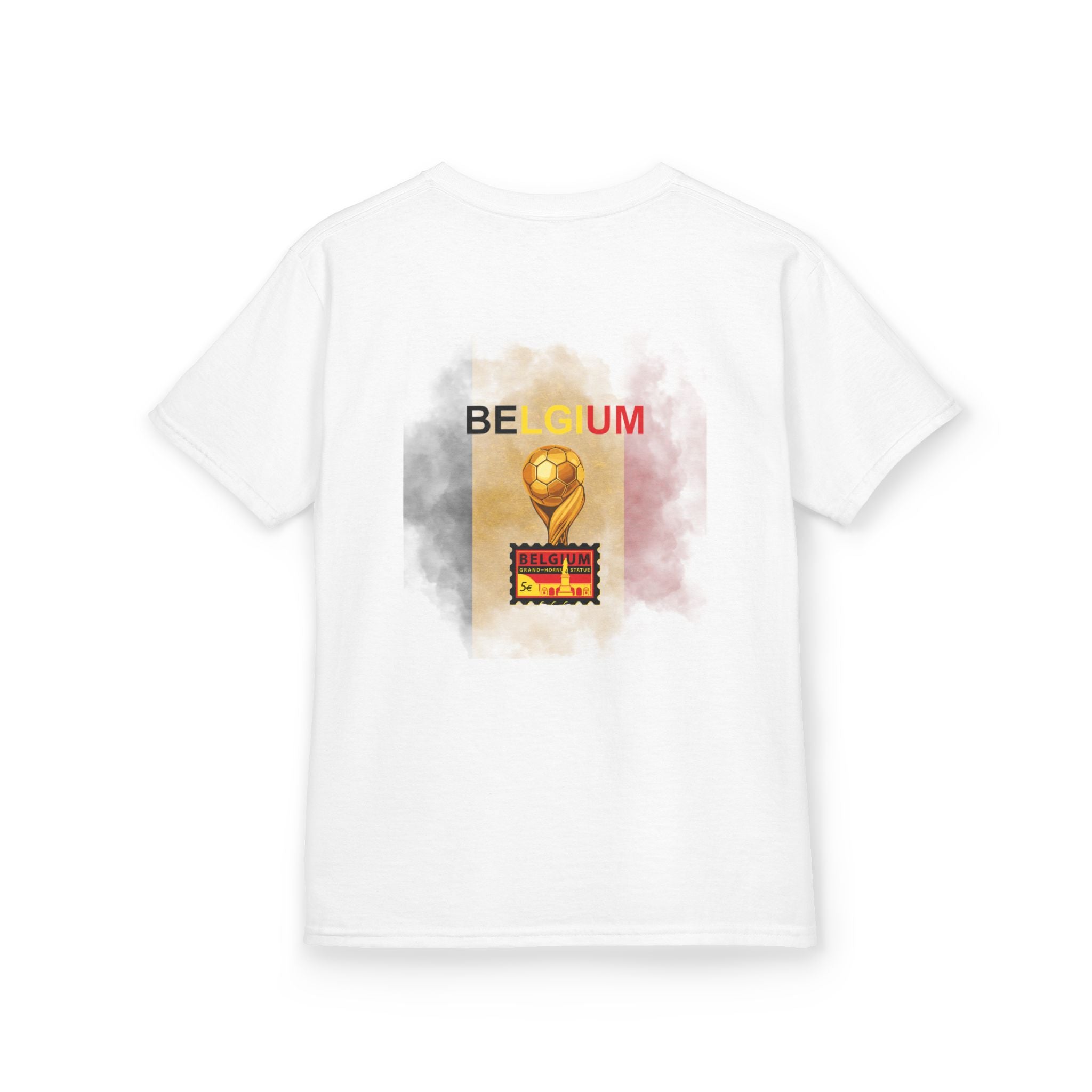 Belgium Kids T‑Shirt – Vintage Flag & Trophy Soccer Tee