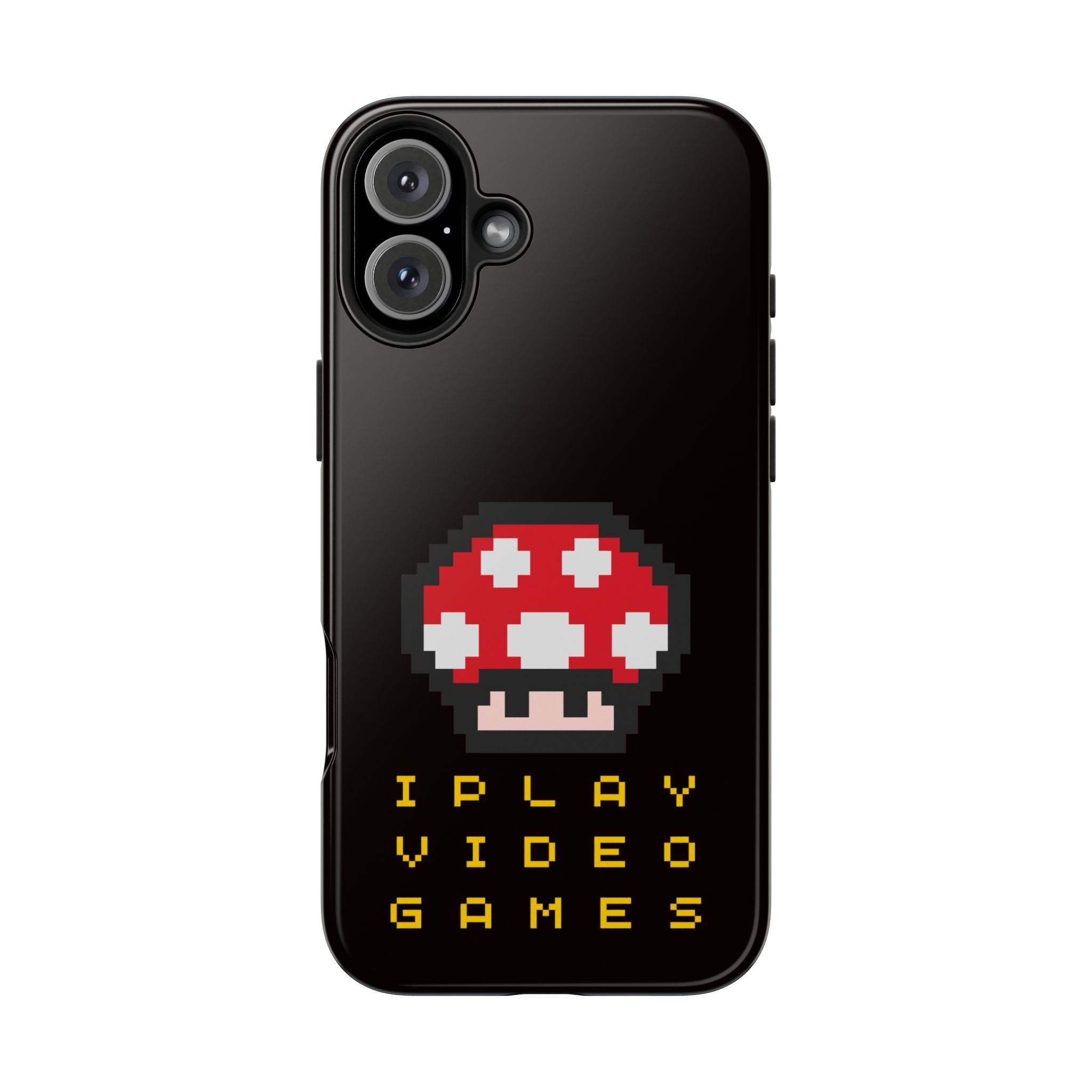 I Play Video Games Pixel Mushroom Phone Case — Tough Protective Gamer Case