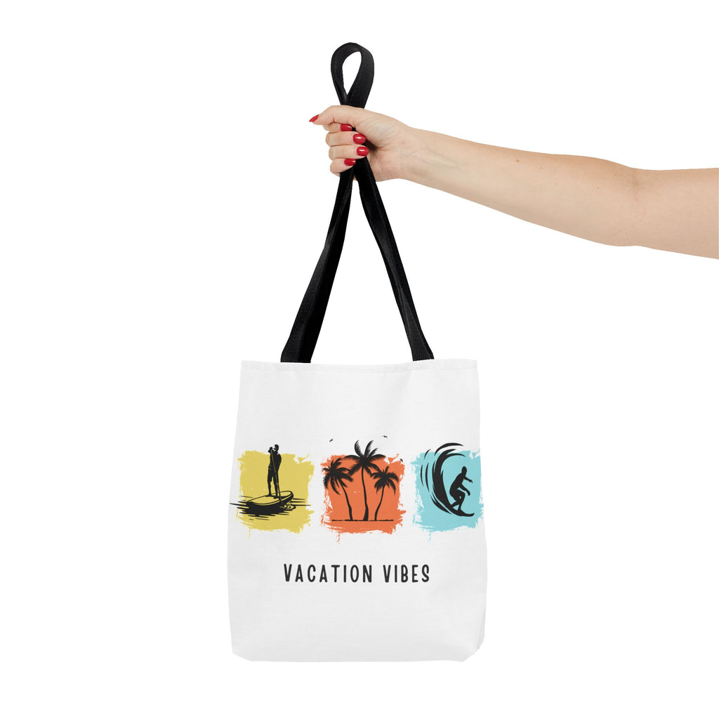 Vacation Vibes Tote Bag — Beach Palm Surf Graphic Tote