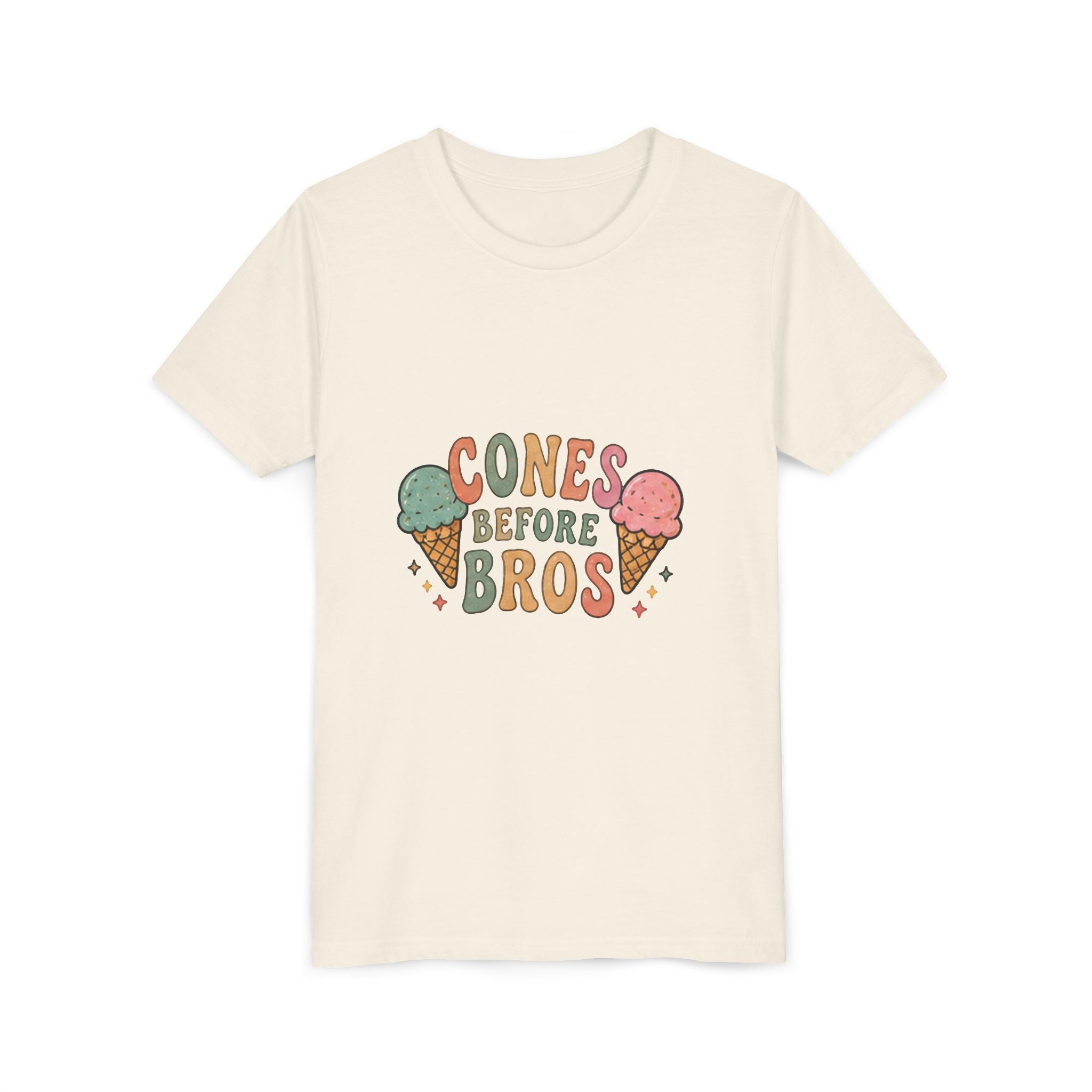 Cones Before Bros Youth Tee - Cute Ice Cream Kids T-Shirt