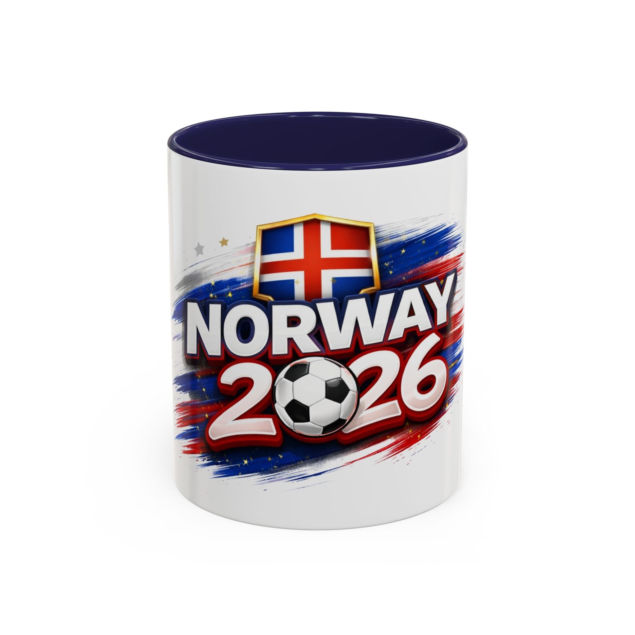 Norway 2026 Soccer Fan Accent Coffee Mug — Cup Supporter Gift