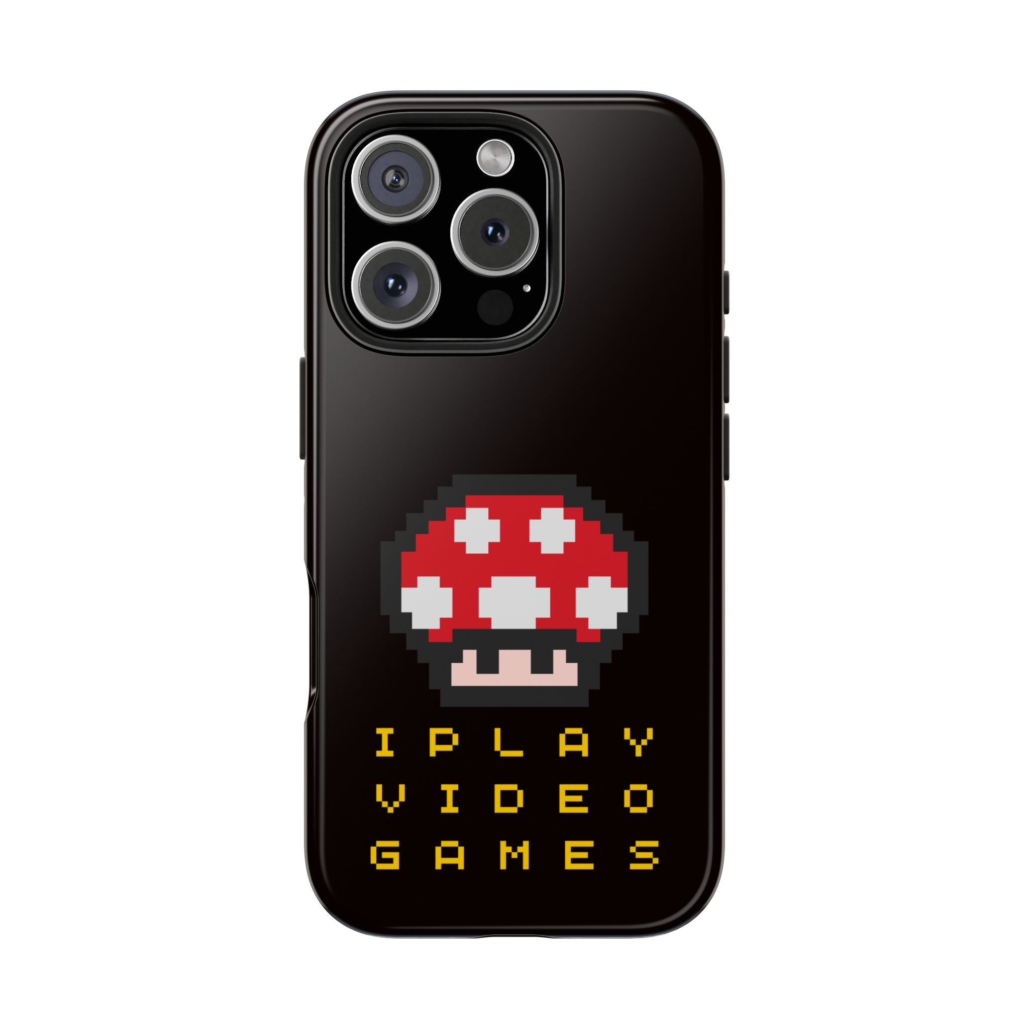 I Play Video Games Pixel Mushroom Phone Case — Tough Protective Gamer Case