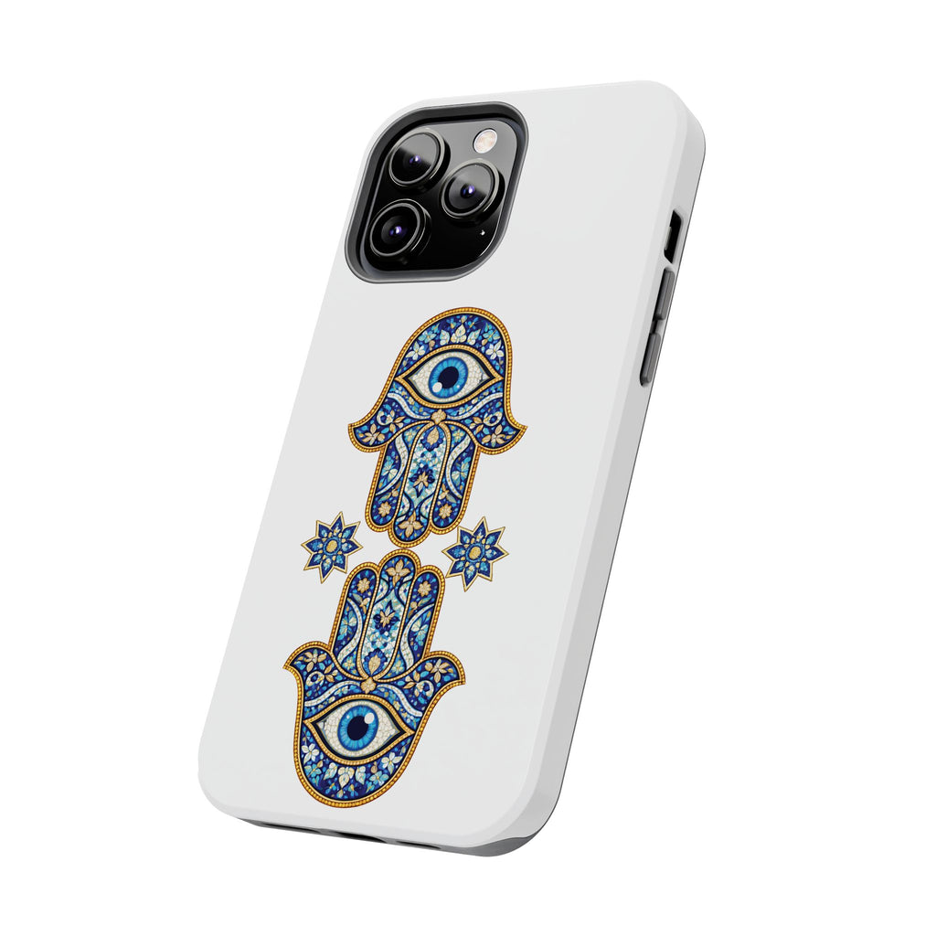 Hamsa Eye Tough Phone Case — Blue Mosaic Protective Phone Cover