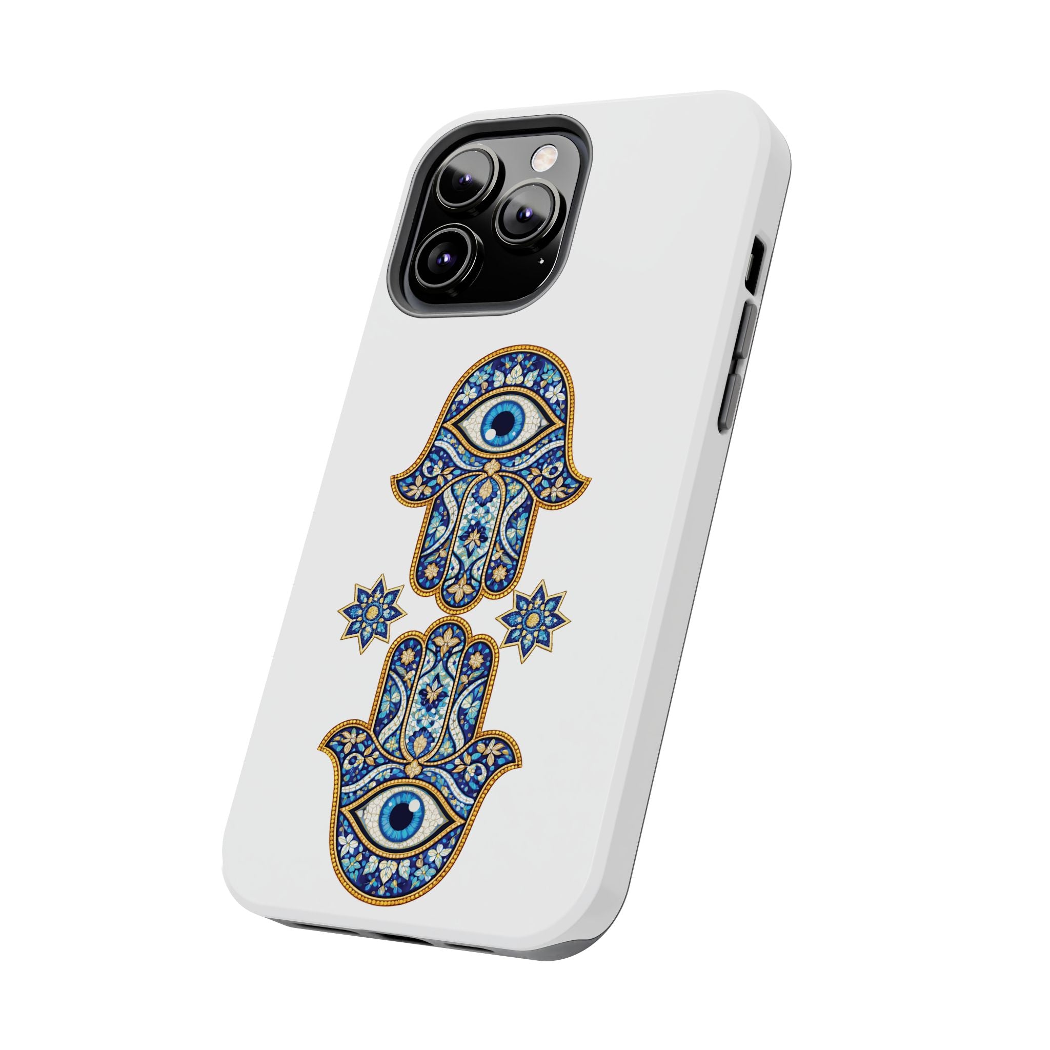 Hamsa Eye Tough Phone Case — Blue Mosaic Protective Phone Cover