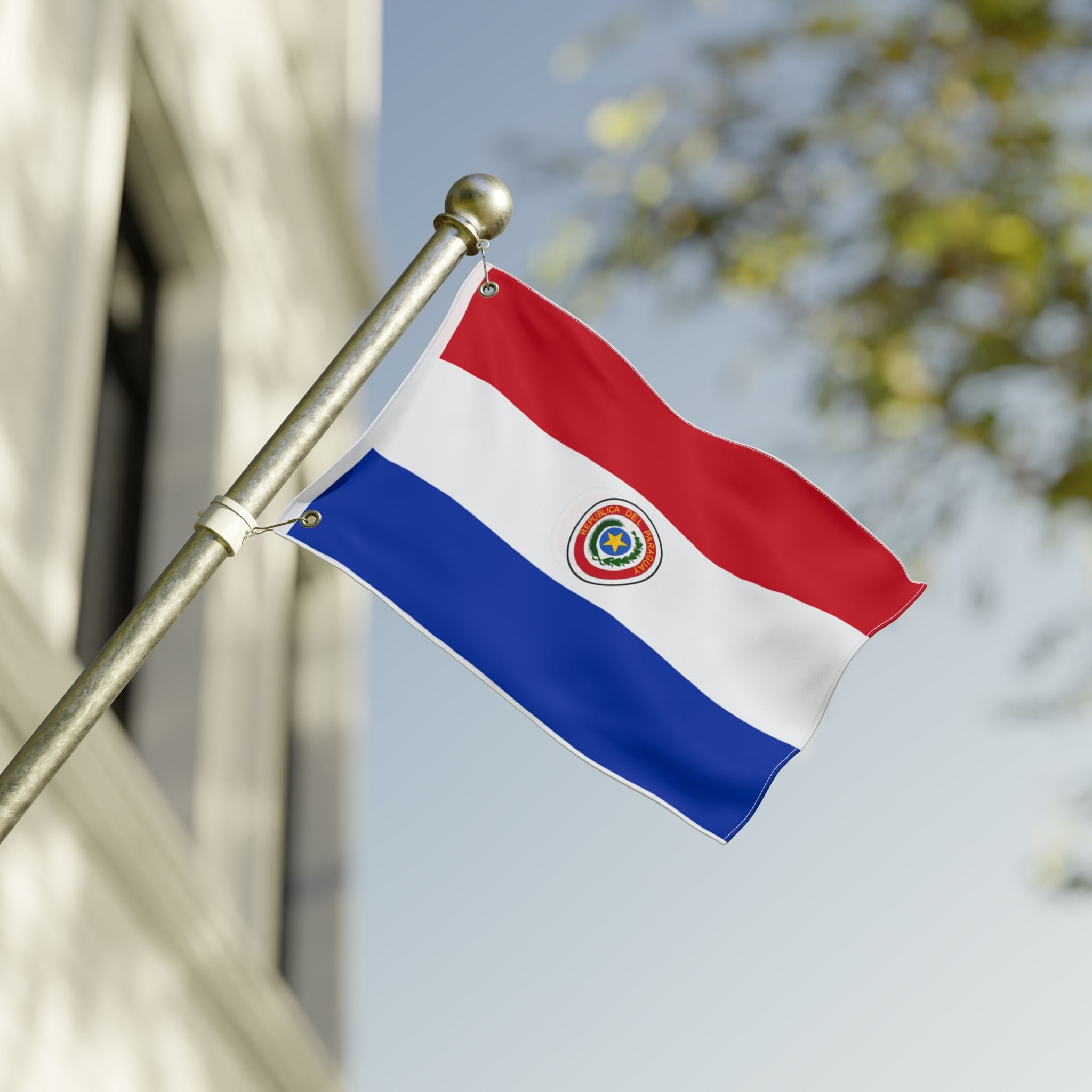 Paraguay Double-Sided Outdoor Flag — 3x5 ft Patriotic Garden Banner