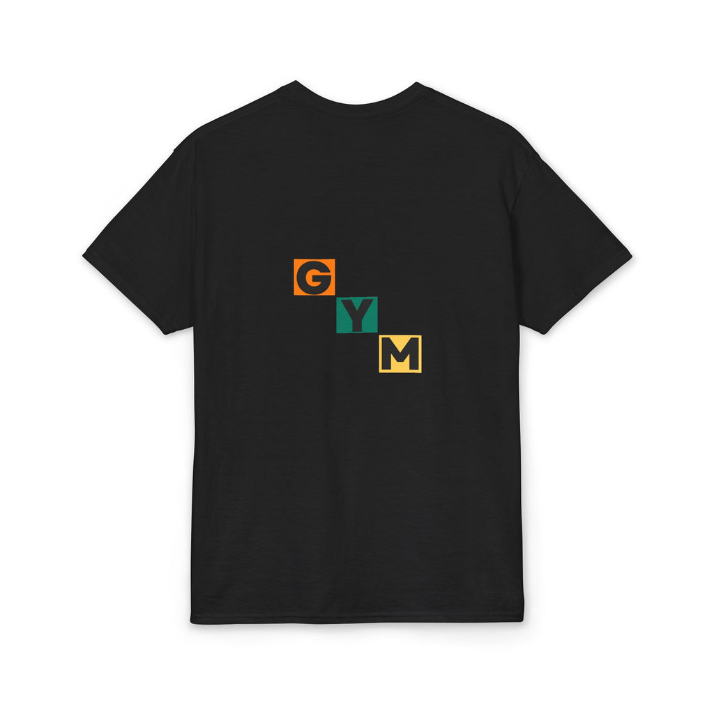 Gym Blocks Graphic T-Shirt — Retro Fitness Silhouette Tee