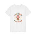 Youth Tee — "Good Vibes & Ice Cream" Cute Ice Cream Graphic Shirt