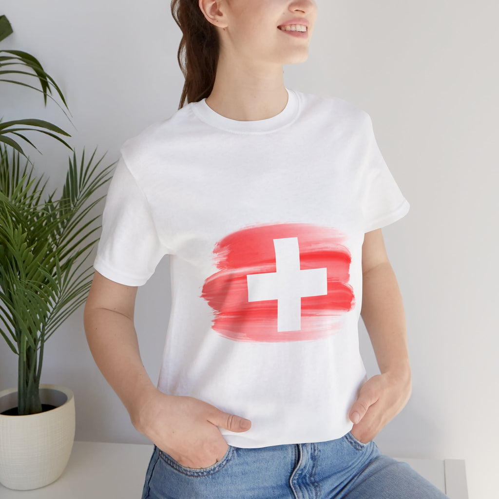 Swiss Flag T-Shirt — SUI Crest Short Sleeve Tee
