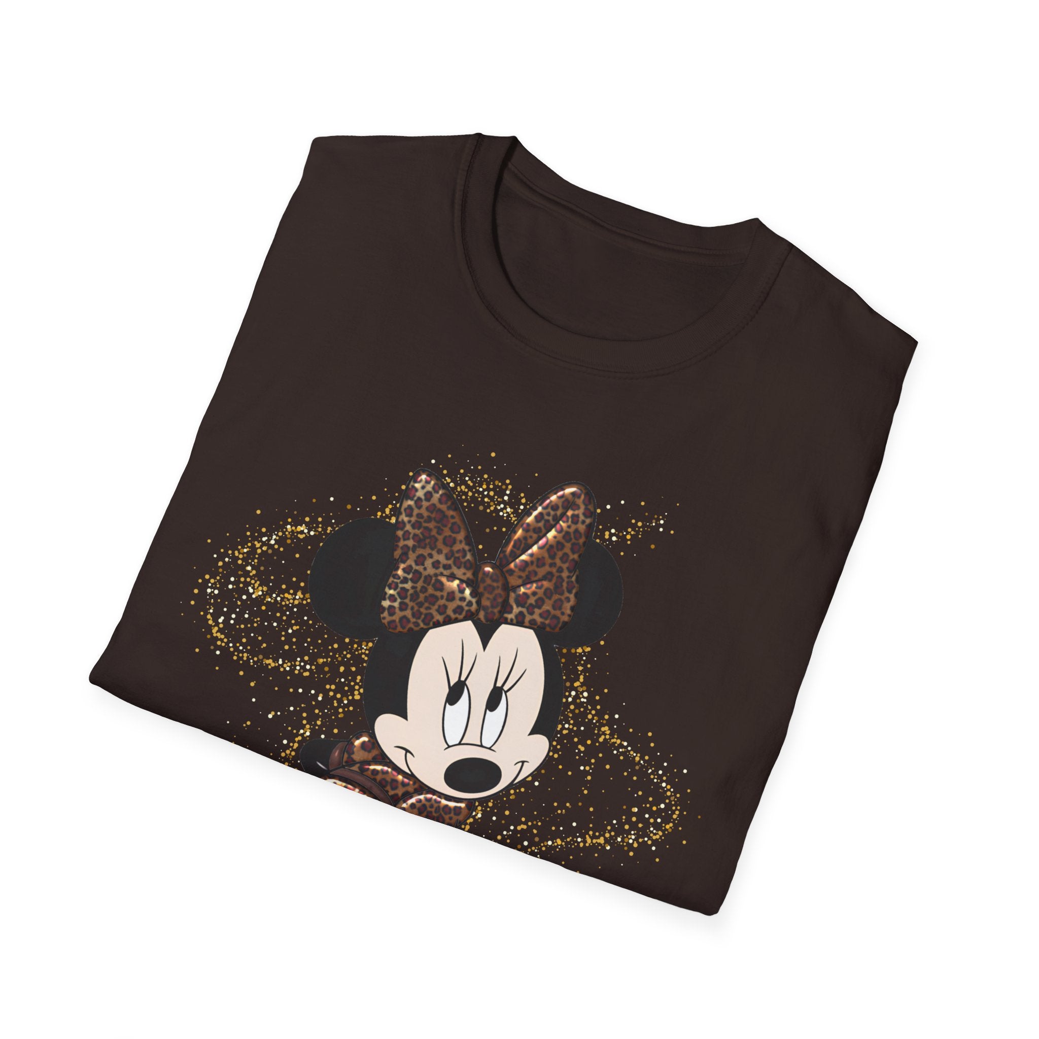 Minnie Mouse Brown Glitter Graphic T-Shirt