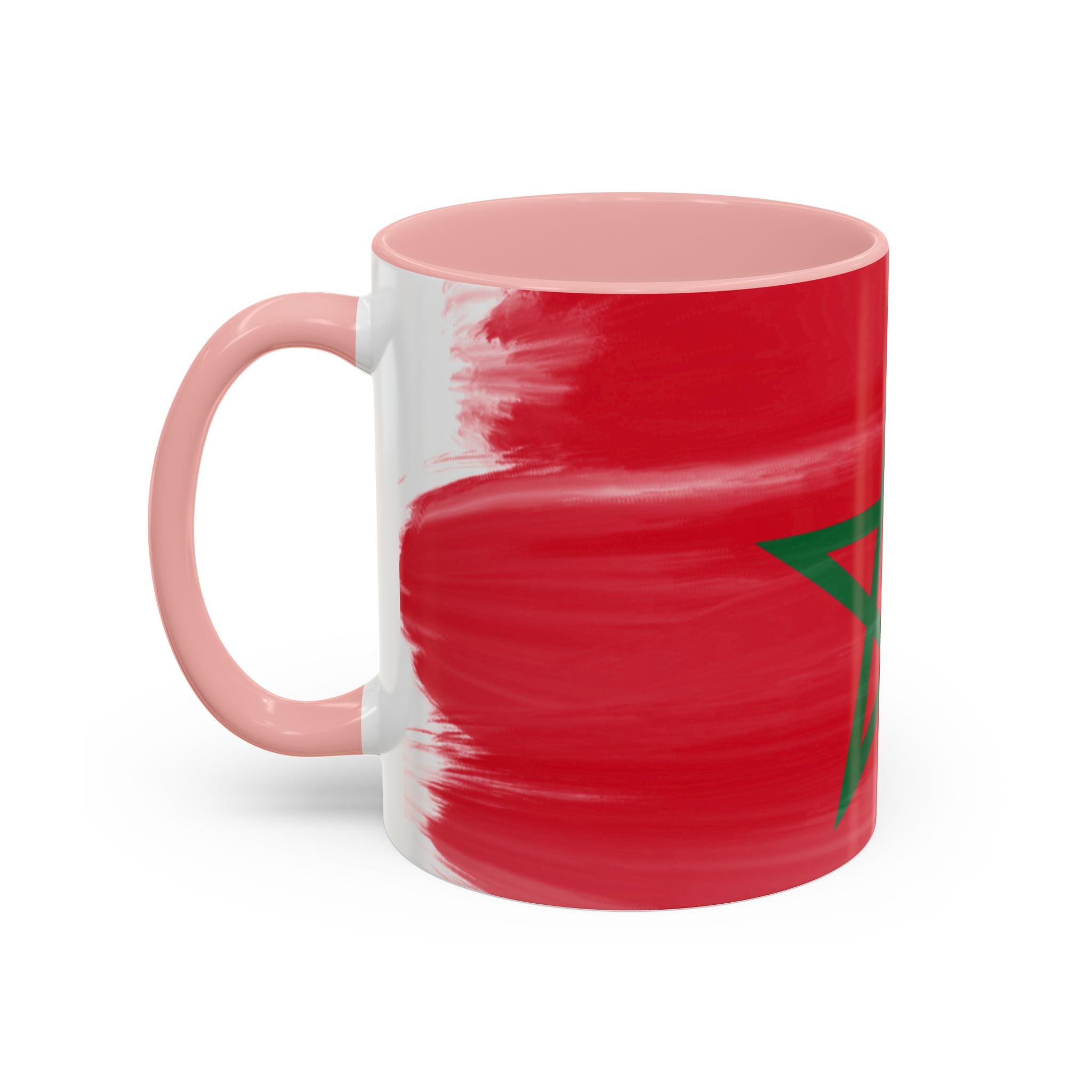 Morocco Flag Accent Coffee Mug — Red & Green Moroccan Star Design (11/15oz)
