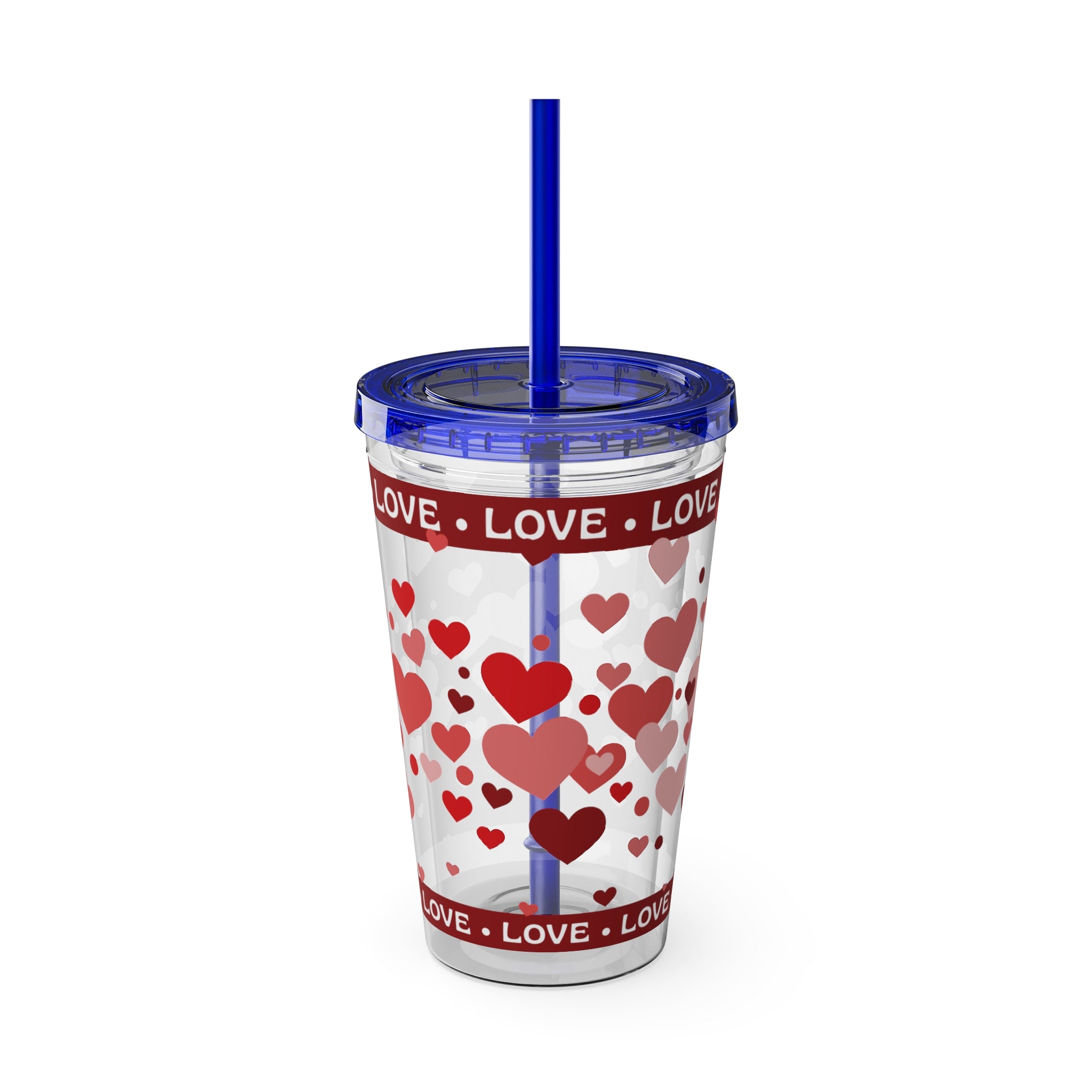 love Inspirational Work Vibes Tumbler — 16oz Sunsplash Tumbler with Straw