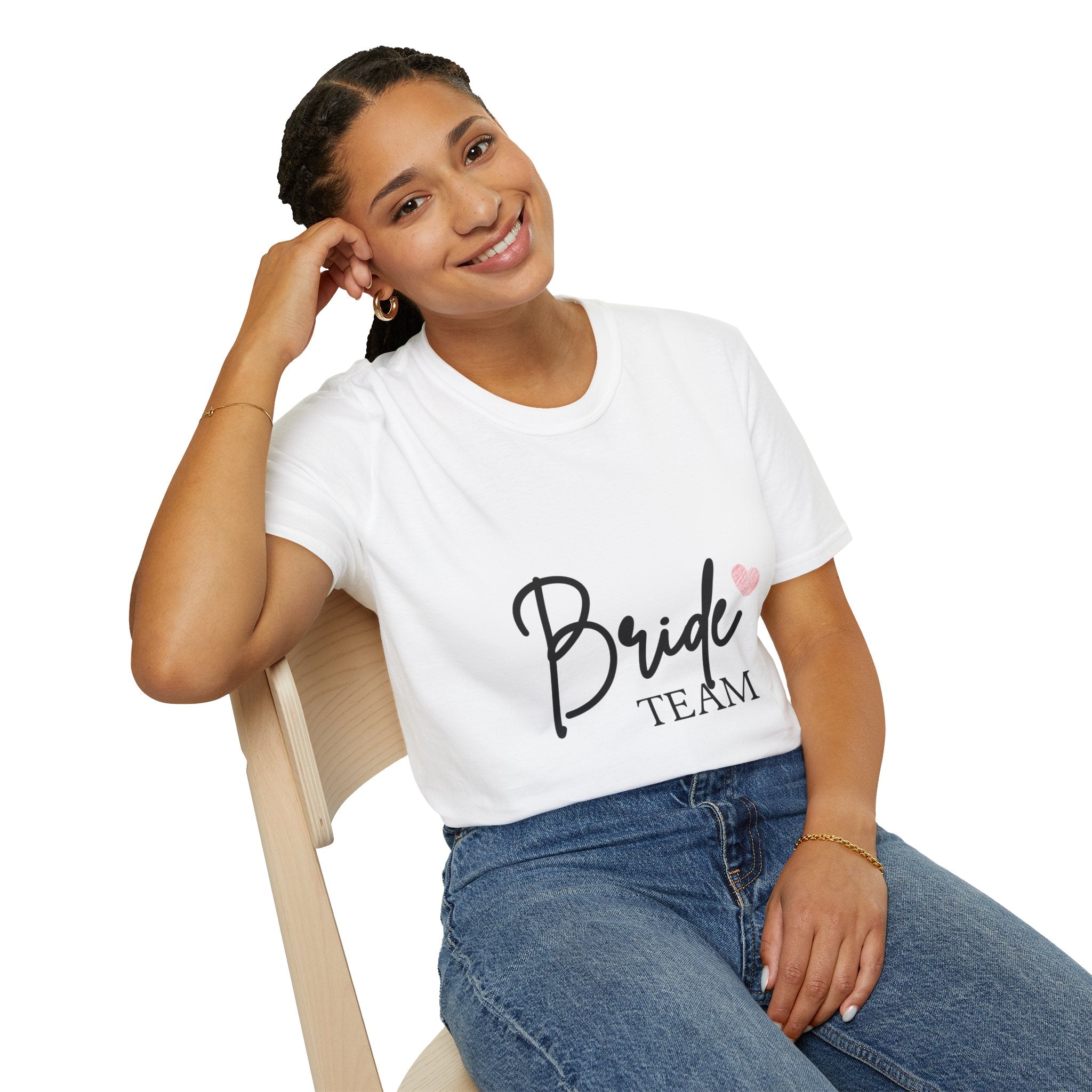 Bride Team T-Shirt — Bachelorette Party Tee with Pink Heart
