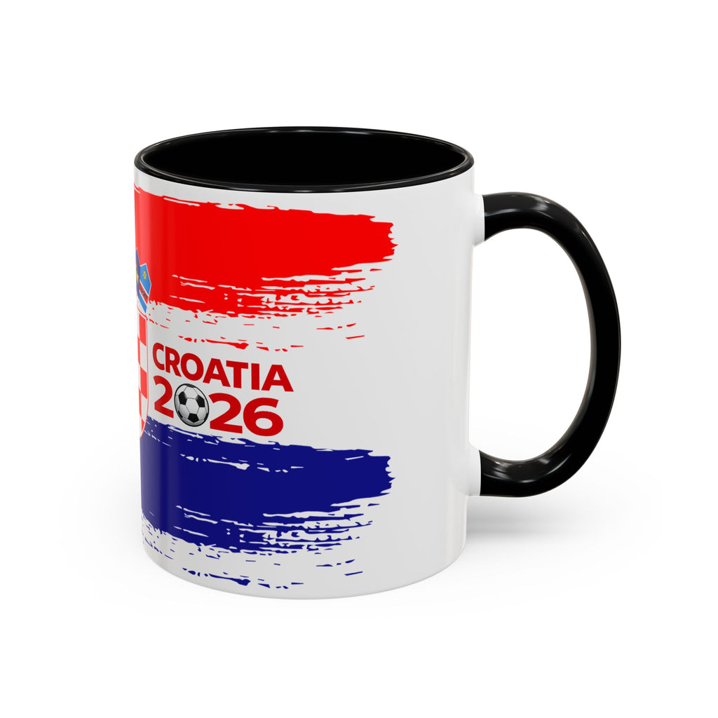 Croatia 2026 Accent Coffee Mug – Red White Blue Crest Soccer Fan Gift