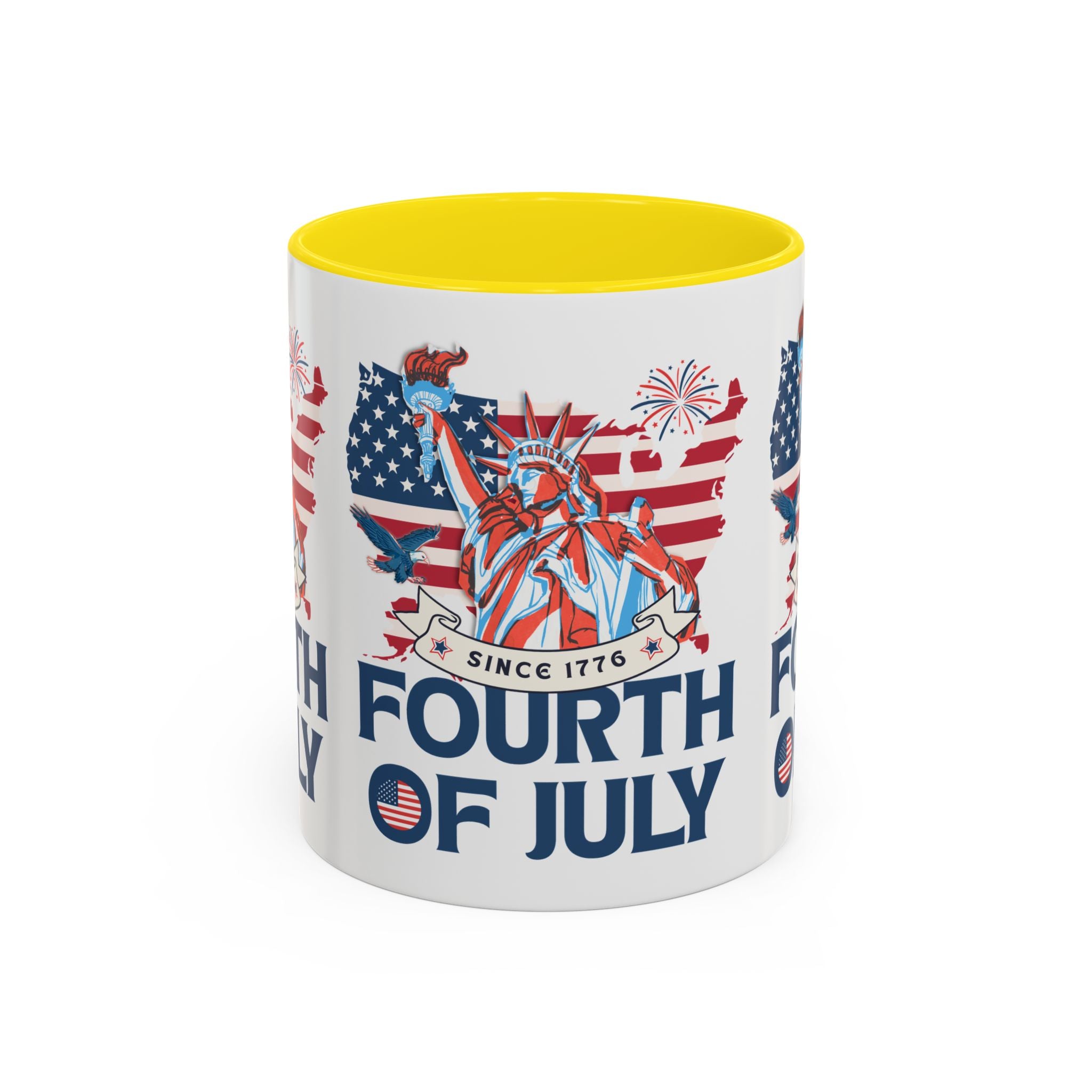 Fourth of July Accent Coffee Mug — Patriotic Statue of Liberty Design (11/15oz)