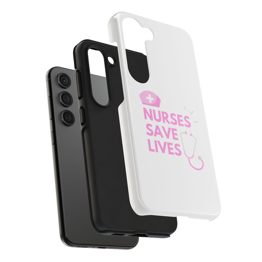Tough Phone Case — 'Nurses Save Lives' Pink Stethoscope Design