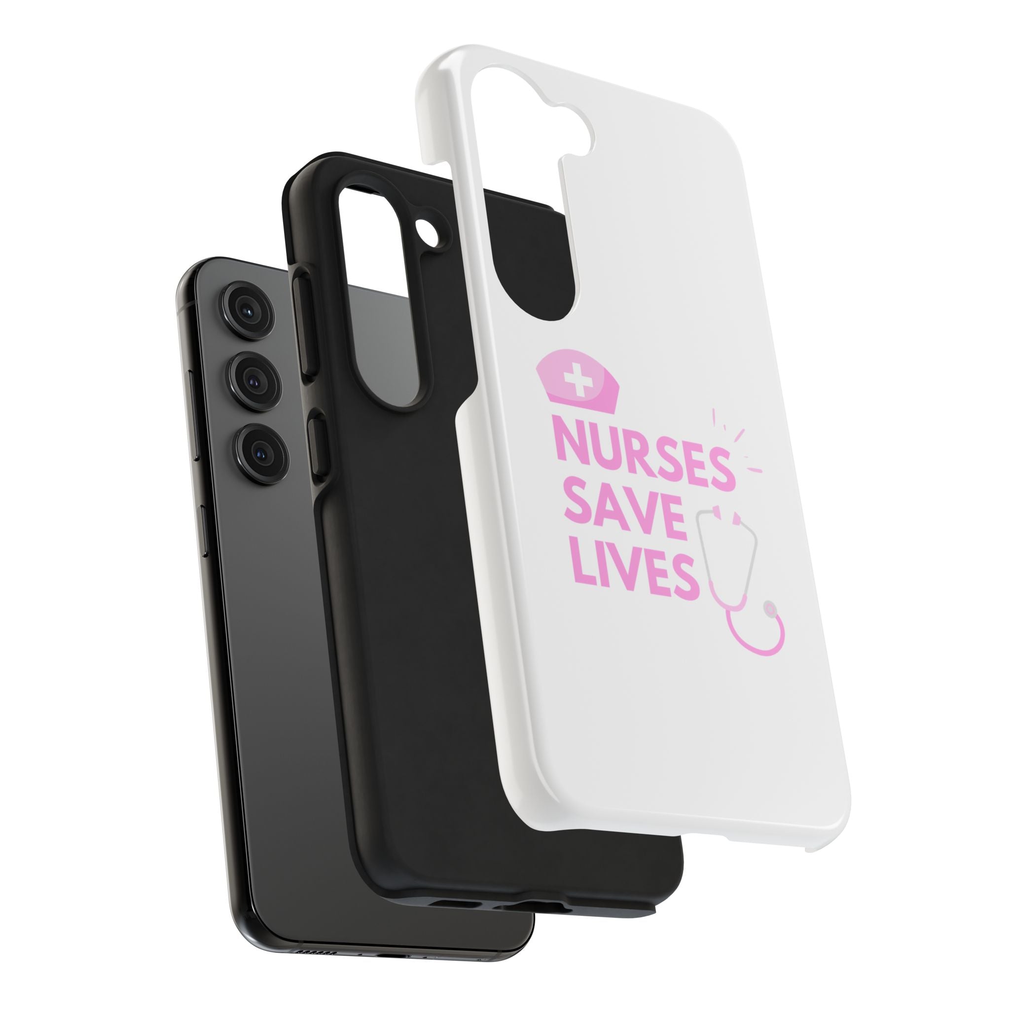 Tough Phone Case — 'Nurses Save Lives' Pink Stethoscope Design
