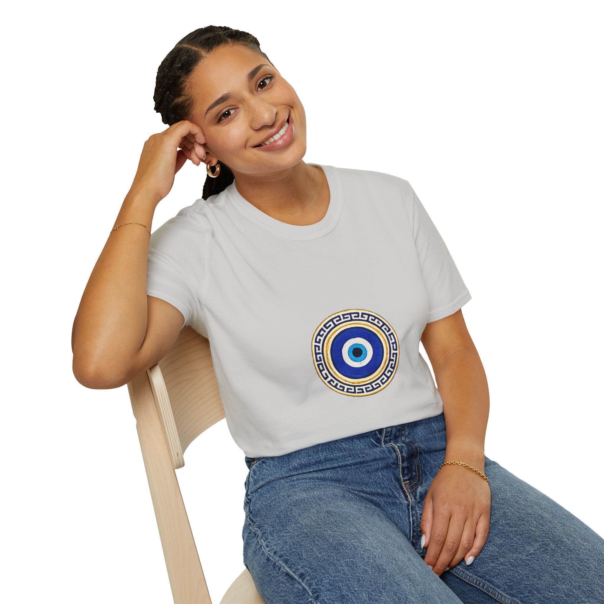 Evil Eye Crescent Lantern T‑Shirt — Protective Nazar Tee with Moon Lantern Design