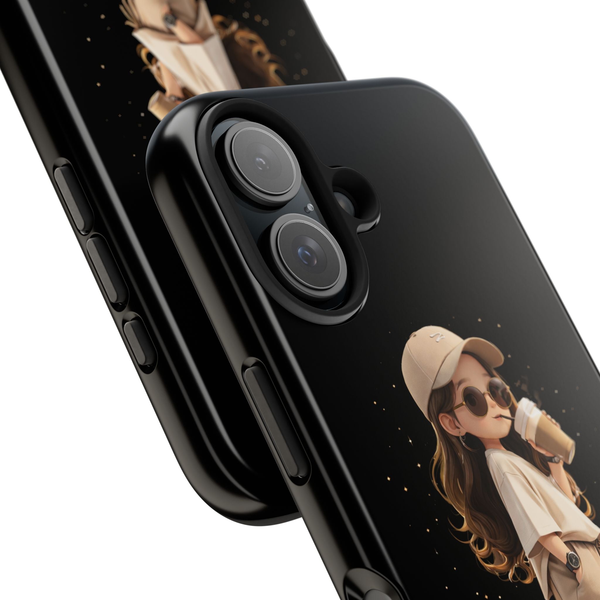 Phone Case — 'Running on Coffee' Cute Coffee Girl Protective Case