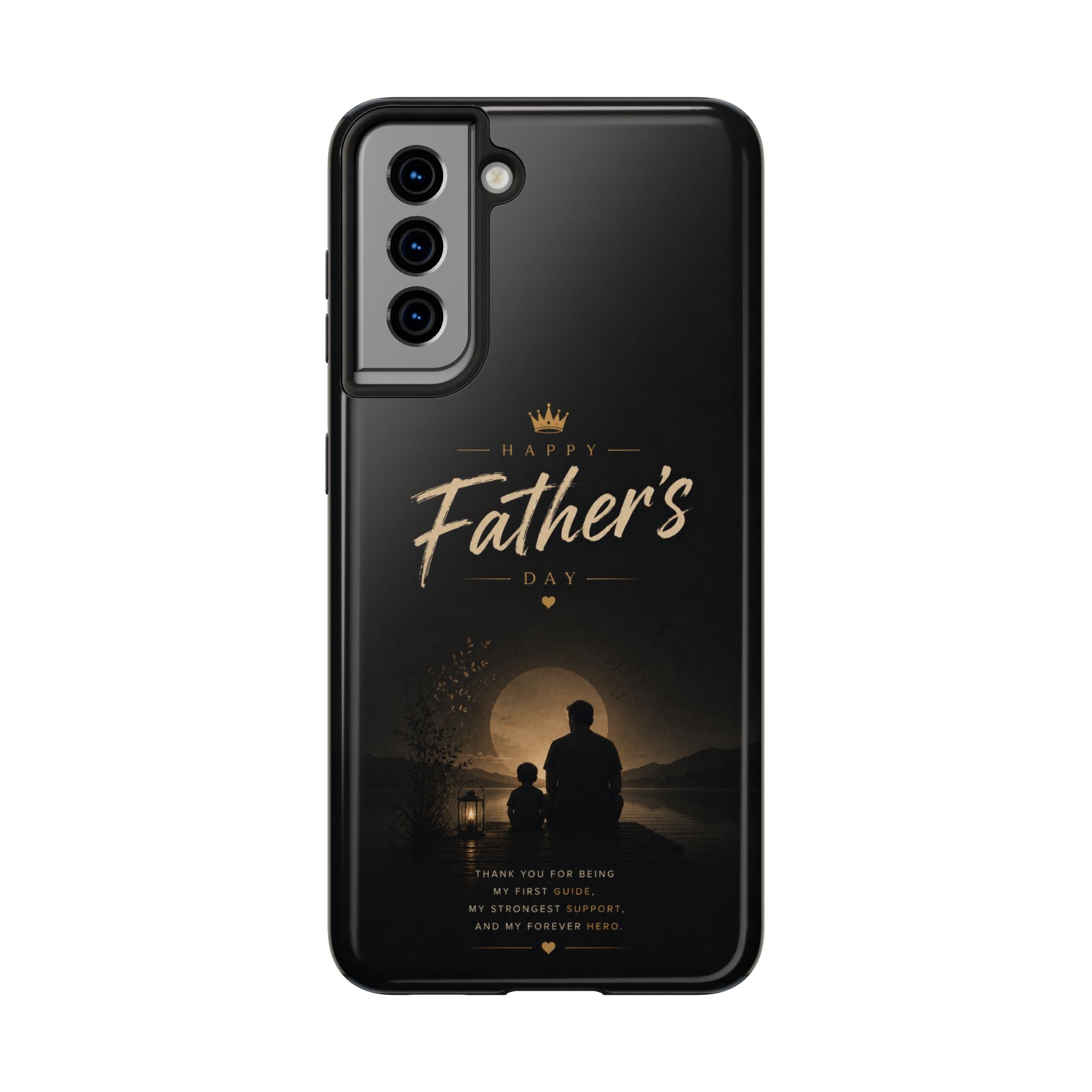 Father's Day Tough Phone Case — 'Happy Father's Day' Silhouette Tribute
