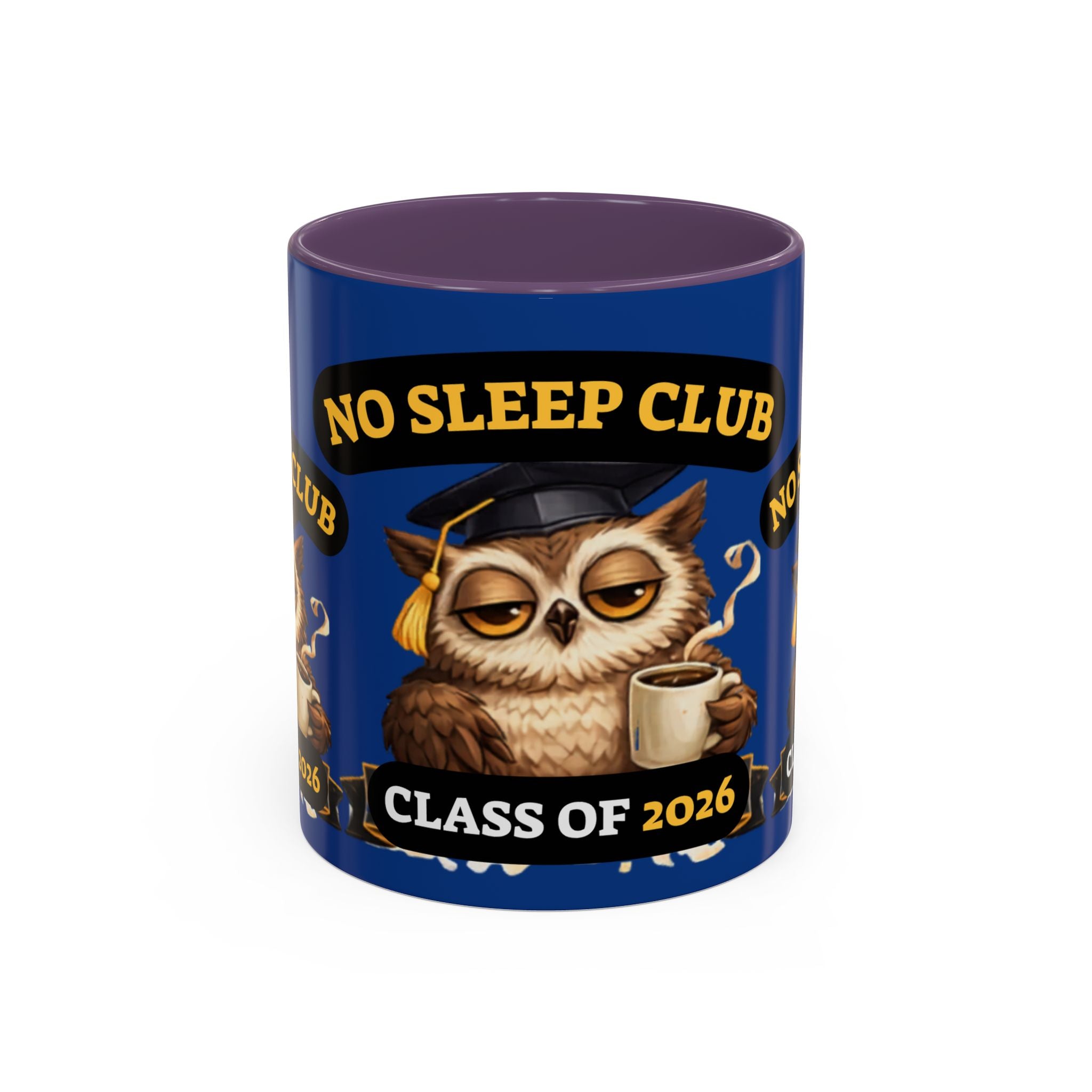 No Sleep Club Class of 2026 Coffee Mug — Graduation Owl Accent Mug (11/15oz)