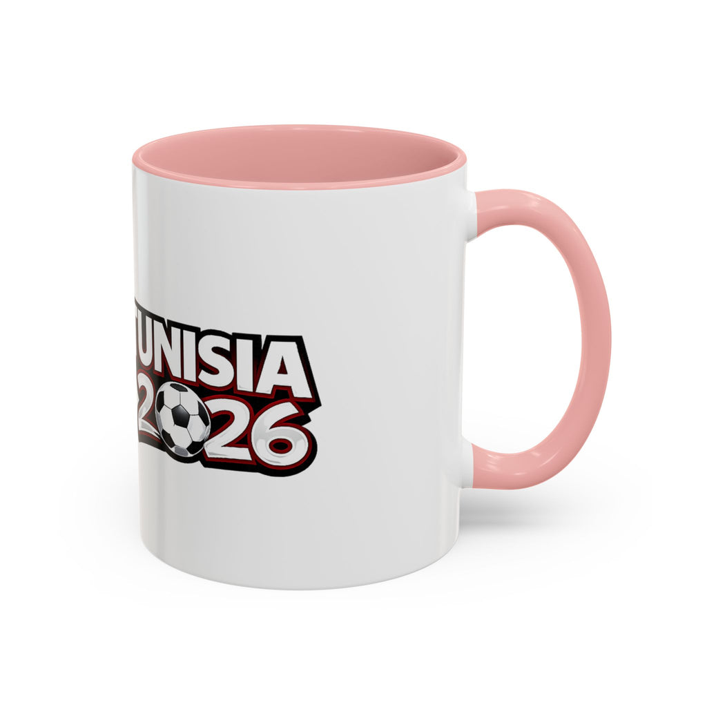 Tunisia 2026 Soccer Accent Mug — Flag & Football Fan Coffee Cup (11/15 oz)