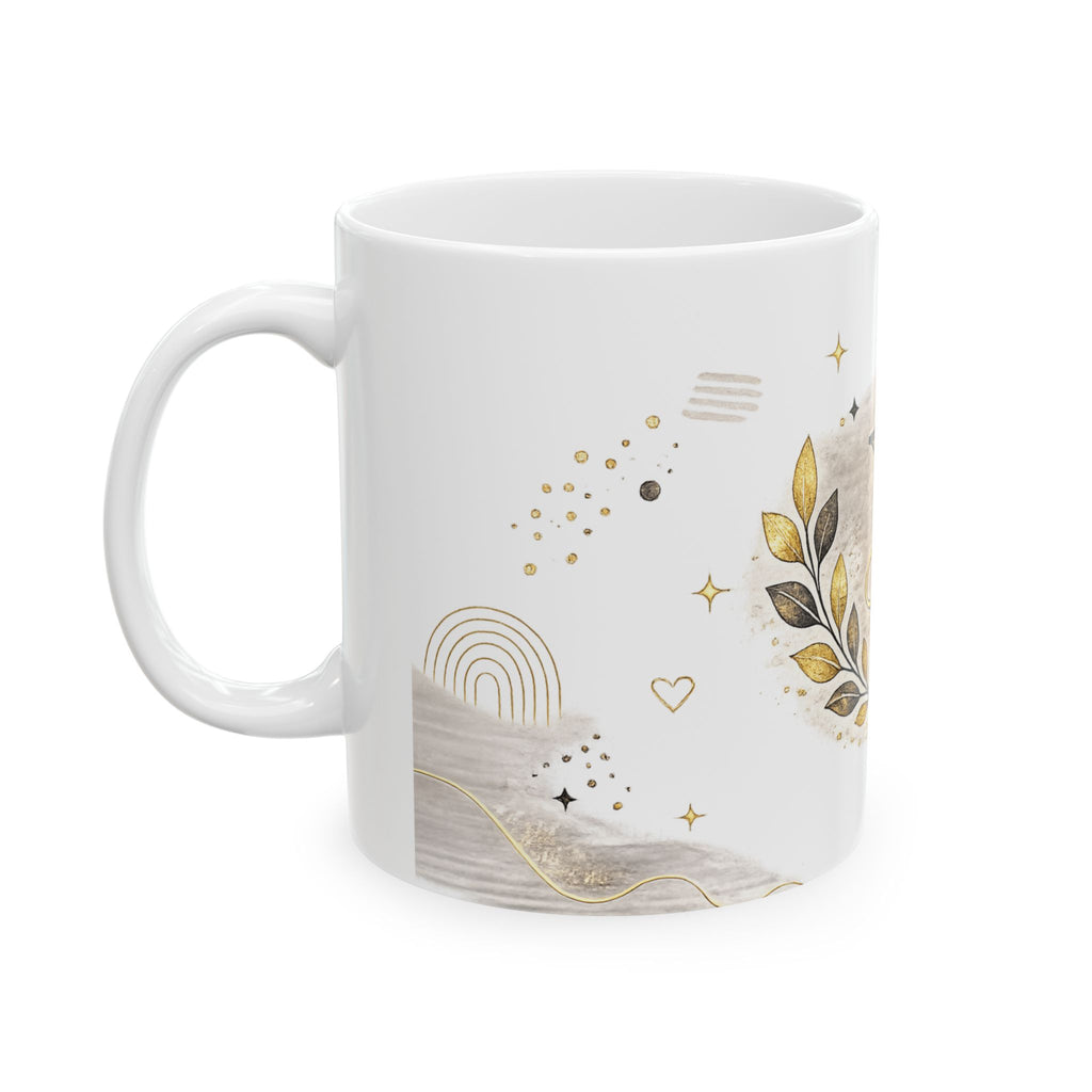 Monogram Y Ceramic Mug — Elegant Gold Initial Coffee Cup