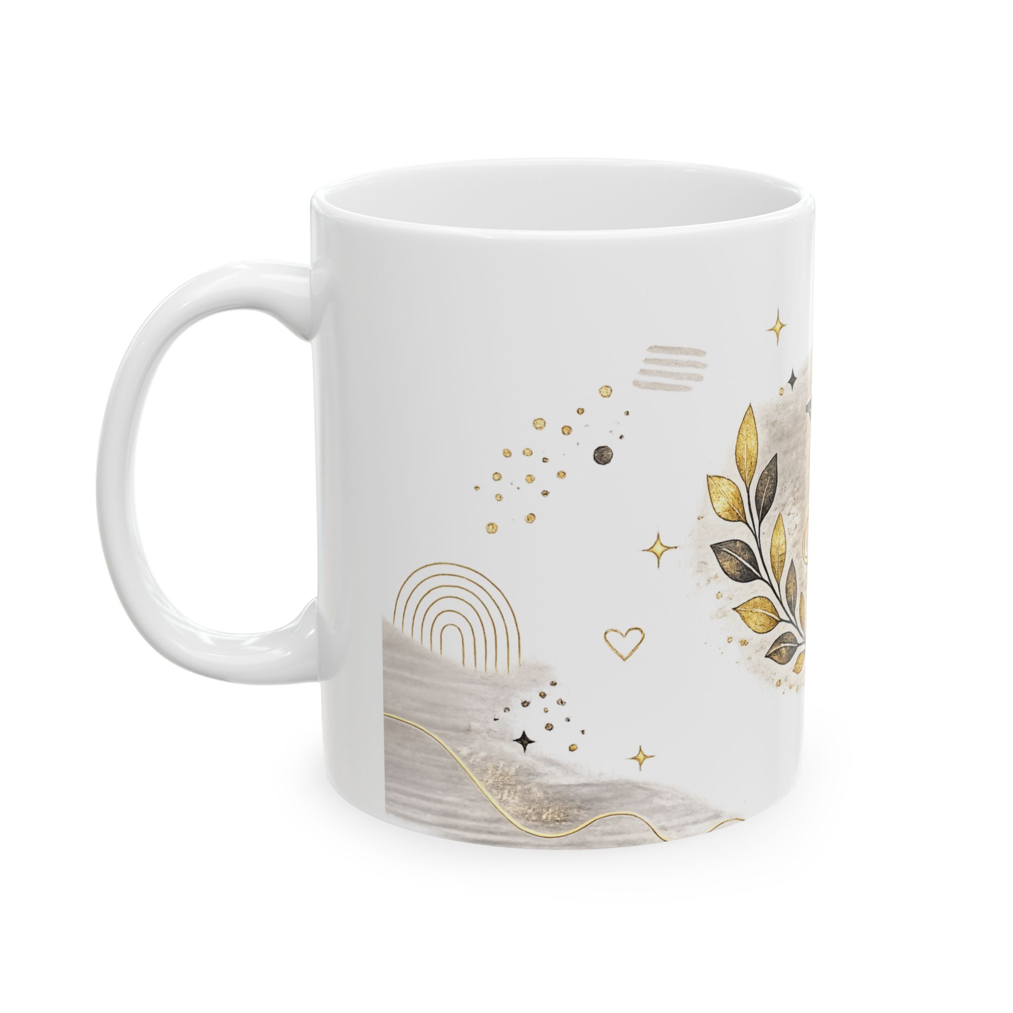 Monogram Y Ceramic Mug — Elegant Gold Initial Coffee Cup