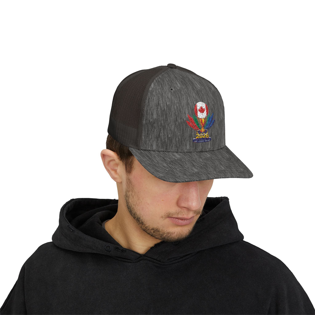 Embroidered Colorful Trophy Trucker Cap - Snapback Mesh Hat