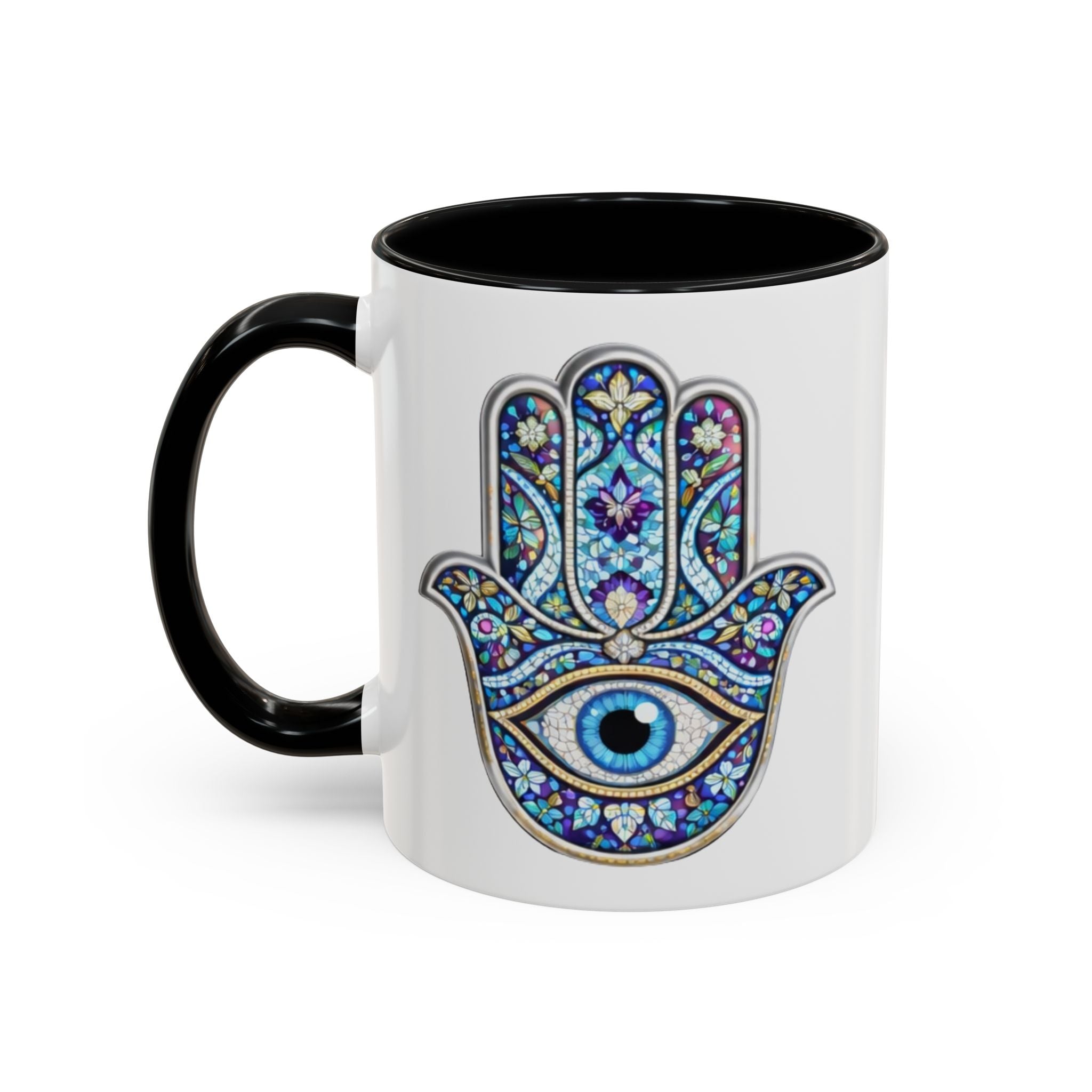Hamsa Eye Accent Coffee Mug