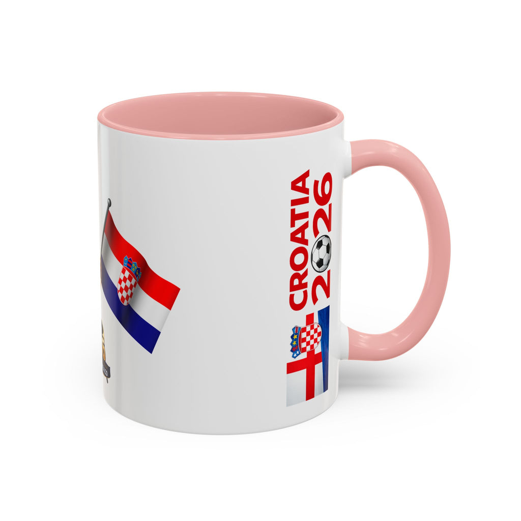 Croatia 2026 Soccer Fan Coffee Mug — Flags & Trophy Cup Design