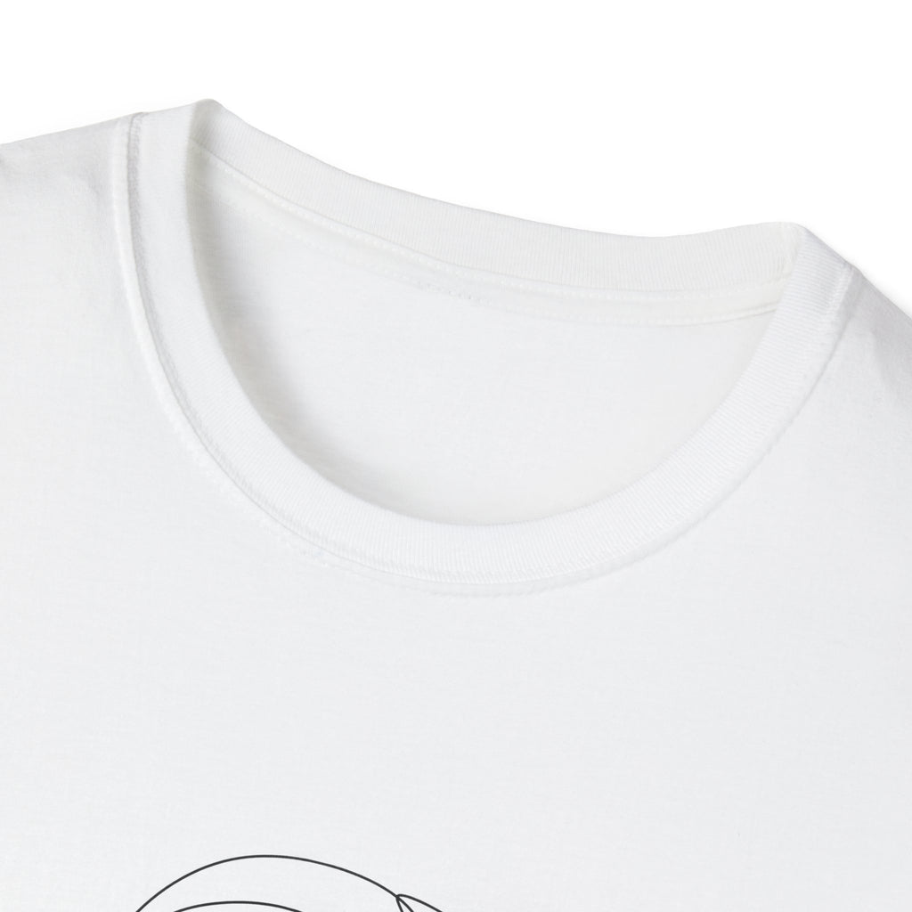 Minimal Line Art Face T‑Shirt — Abstract Floral Mask Graphic