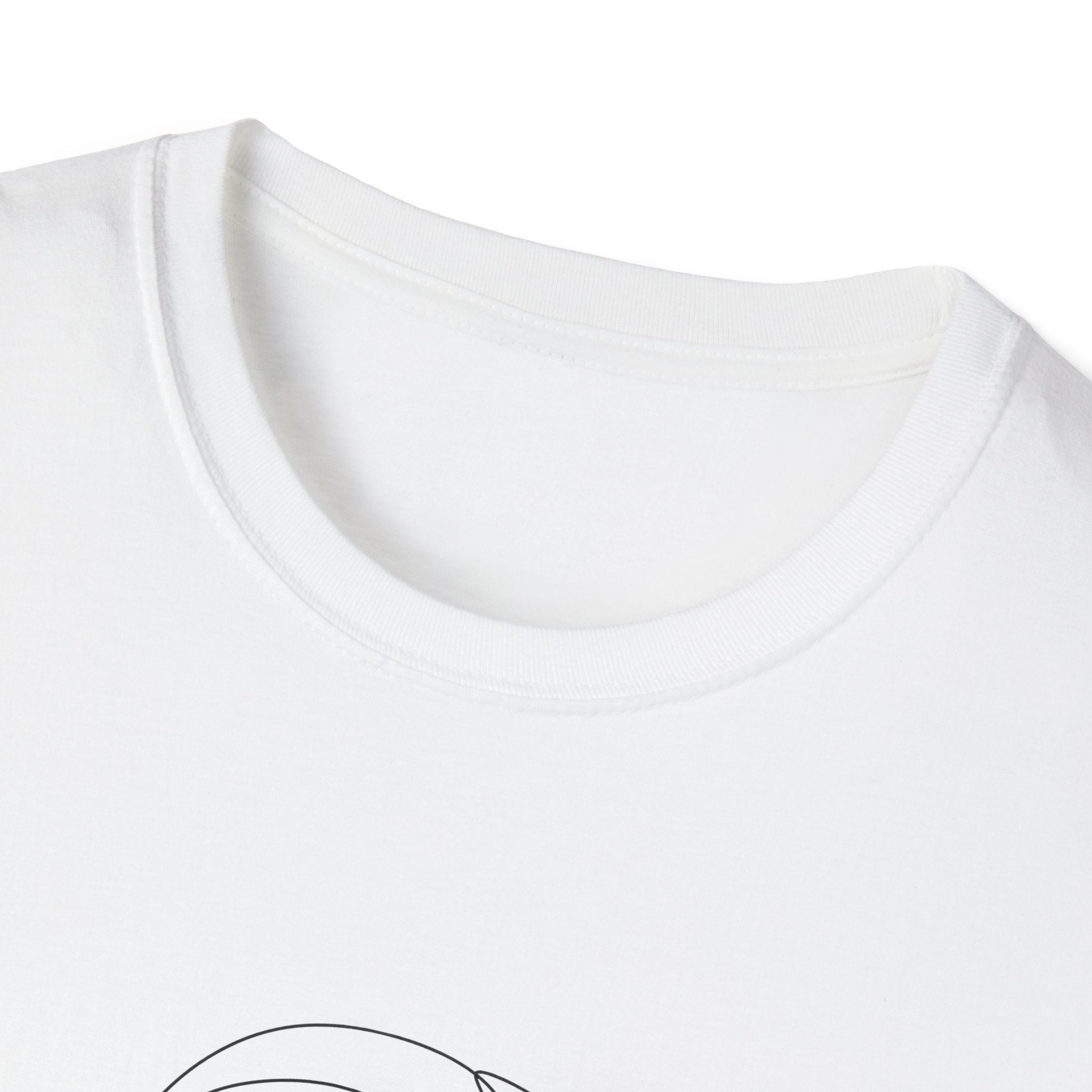 Minimal Line Art Face T‑Shirt — Abstract Floral Mask Graphic