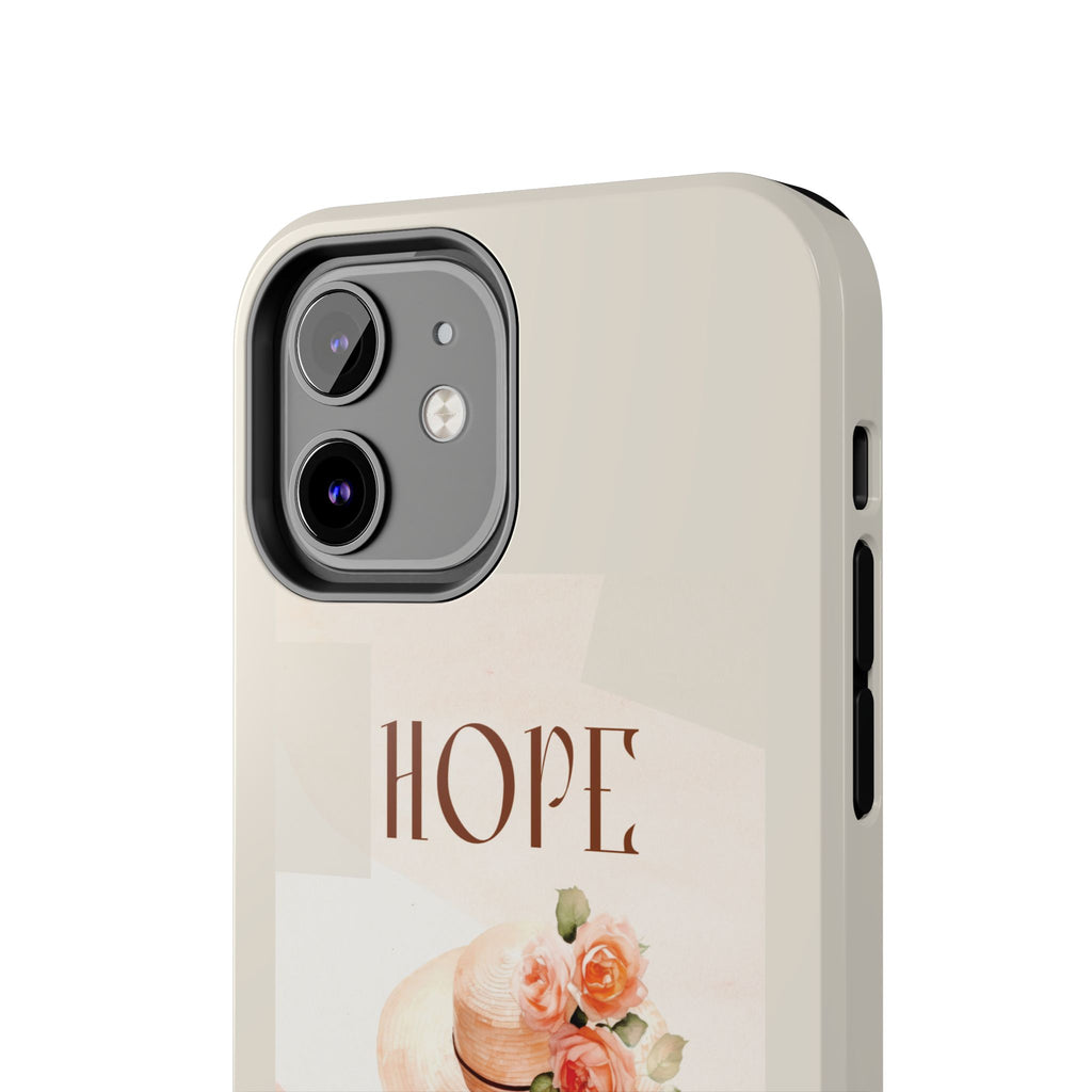 Hope Floral Tough Phone Case — Protective iPhone Case with Watercolor Girl & Flowers