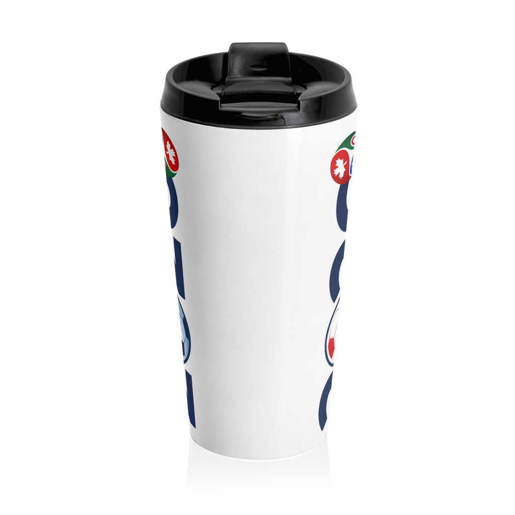 Patriotic Stainless Steel Travel Mug — USA Flag Stars & Stripes Design