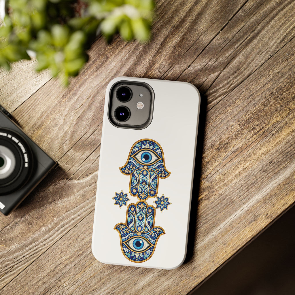 Hamsa Eye Tough Phone Case — Blue Mosaic Protective Phone Cover