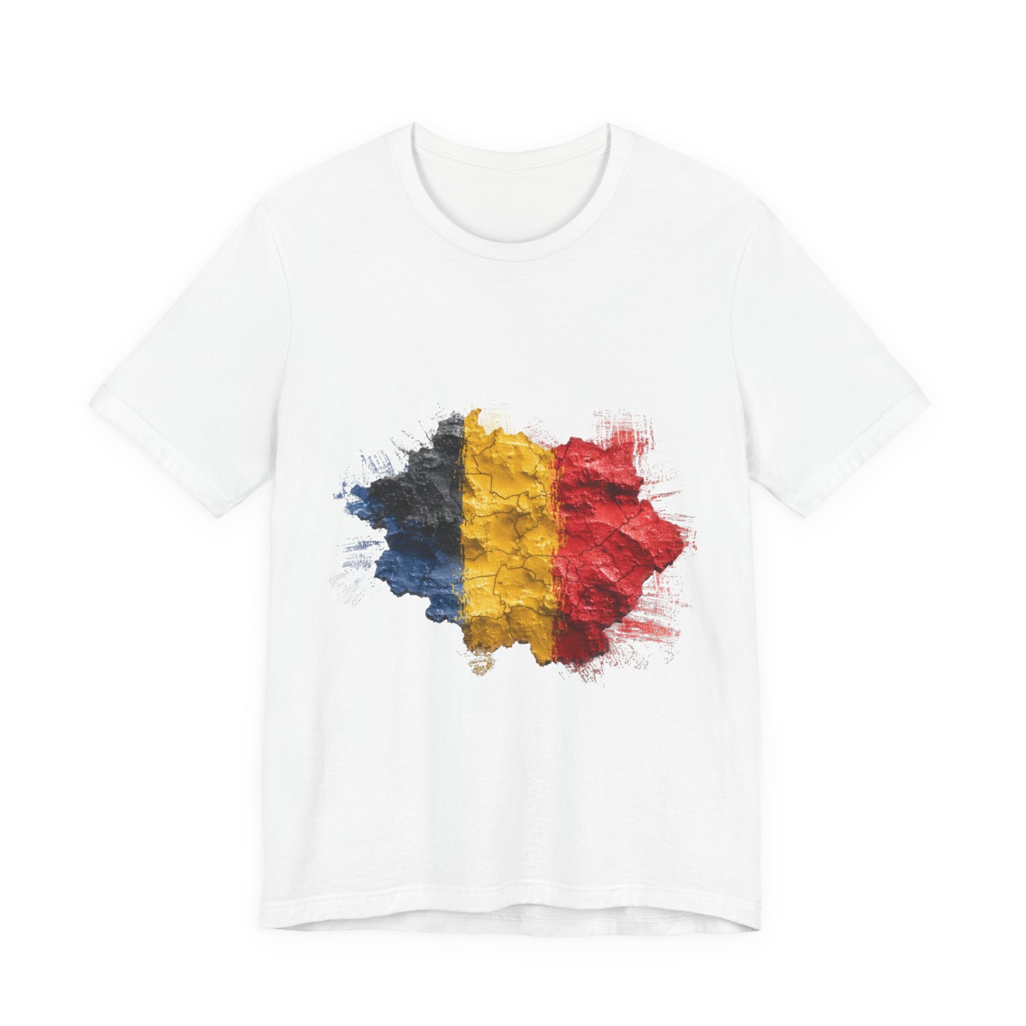 Belgium Flag Map T-Shirt — Grunge Romanian Pride Tee