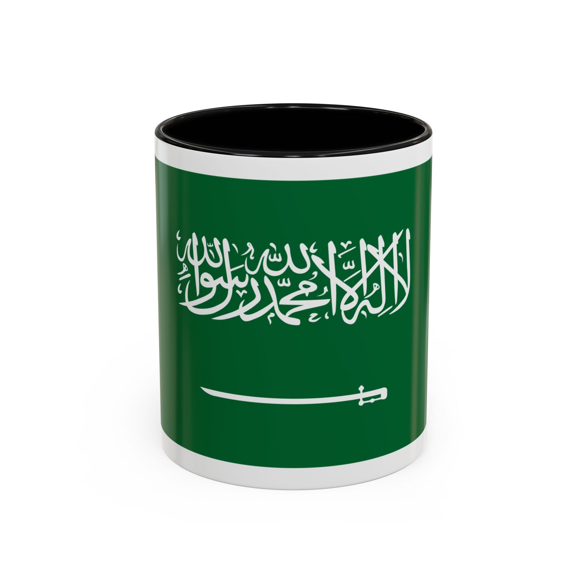 Saudi Arabia Flag Accent Coffee Mug — Patriotic 11/15oz Ceramic