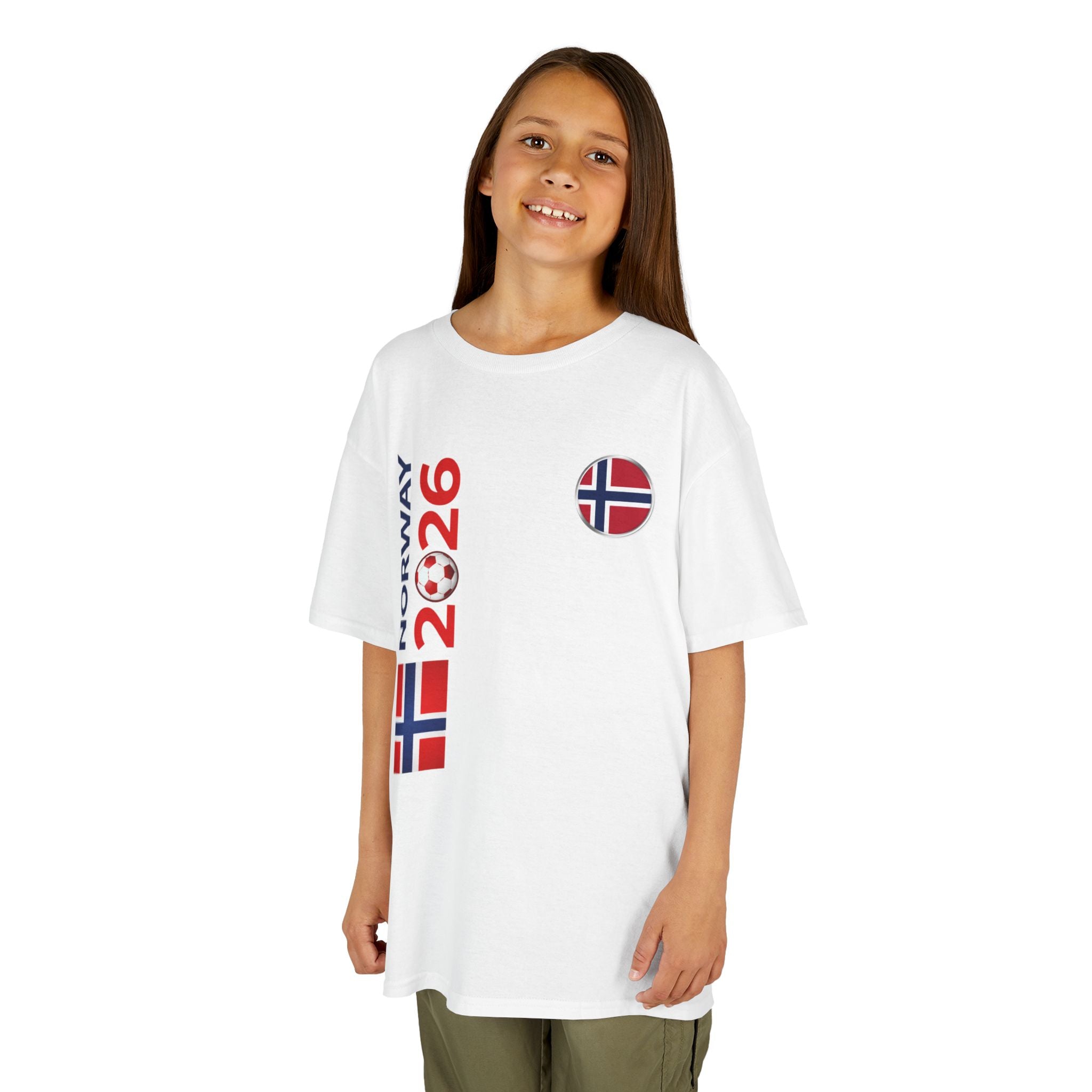 Norway 2026 Kids T-Shirt — Norwegian Flag Football Supporter Tee