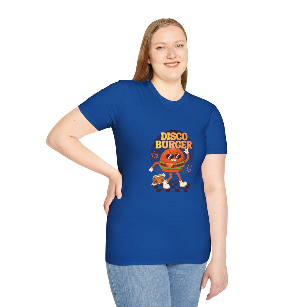 Disco Burger T-Shirt — Retro Dancing Burger Graphic Tee