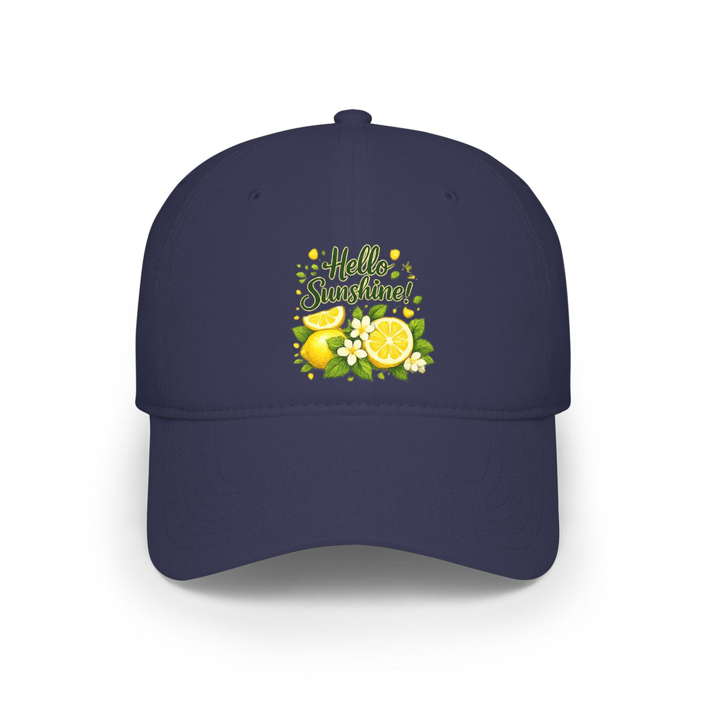 Hello Sunshine Lemon Dad Hat — Bright Floral Baseball Cap