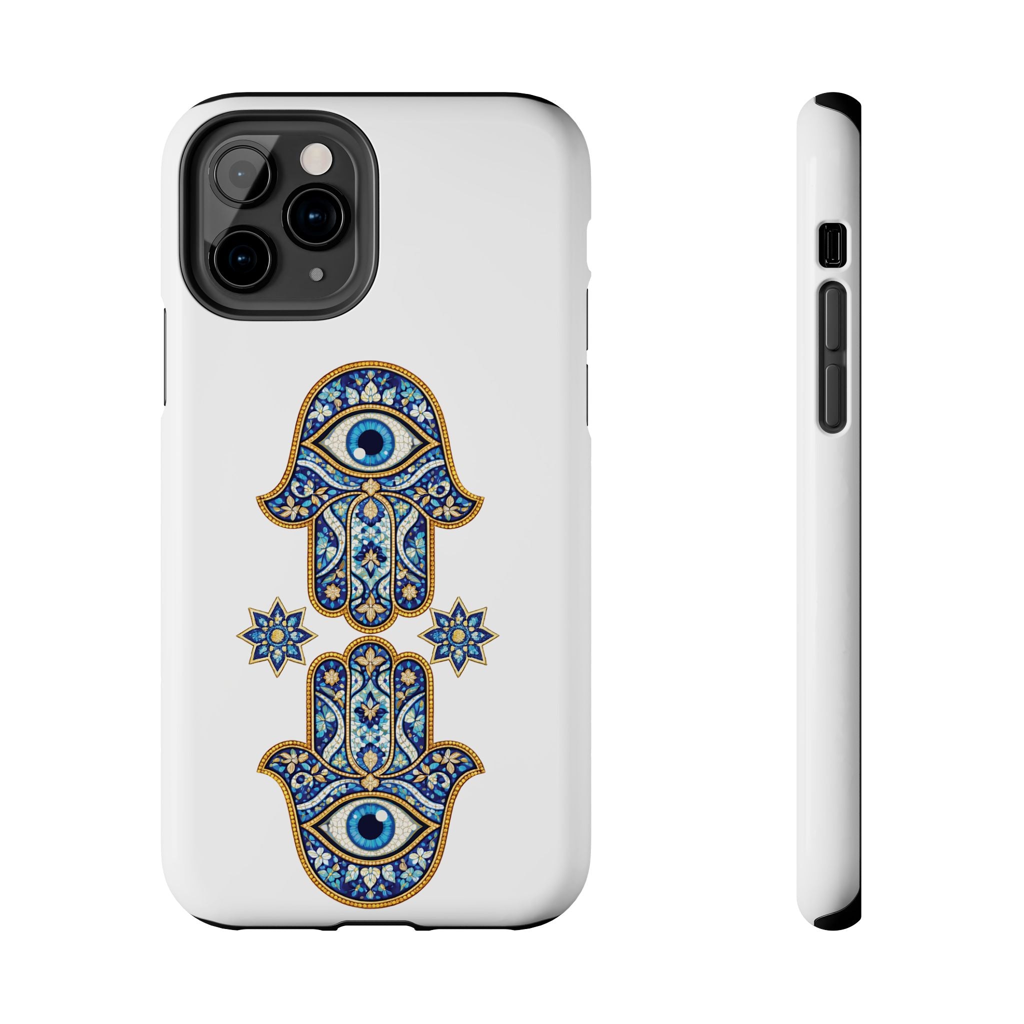 Hamsa Eye Tough Phone Case — Blue Mosaic Protective Phone Cover