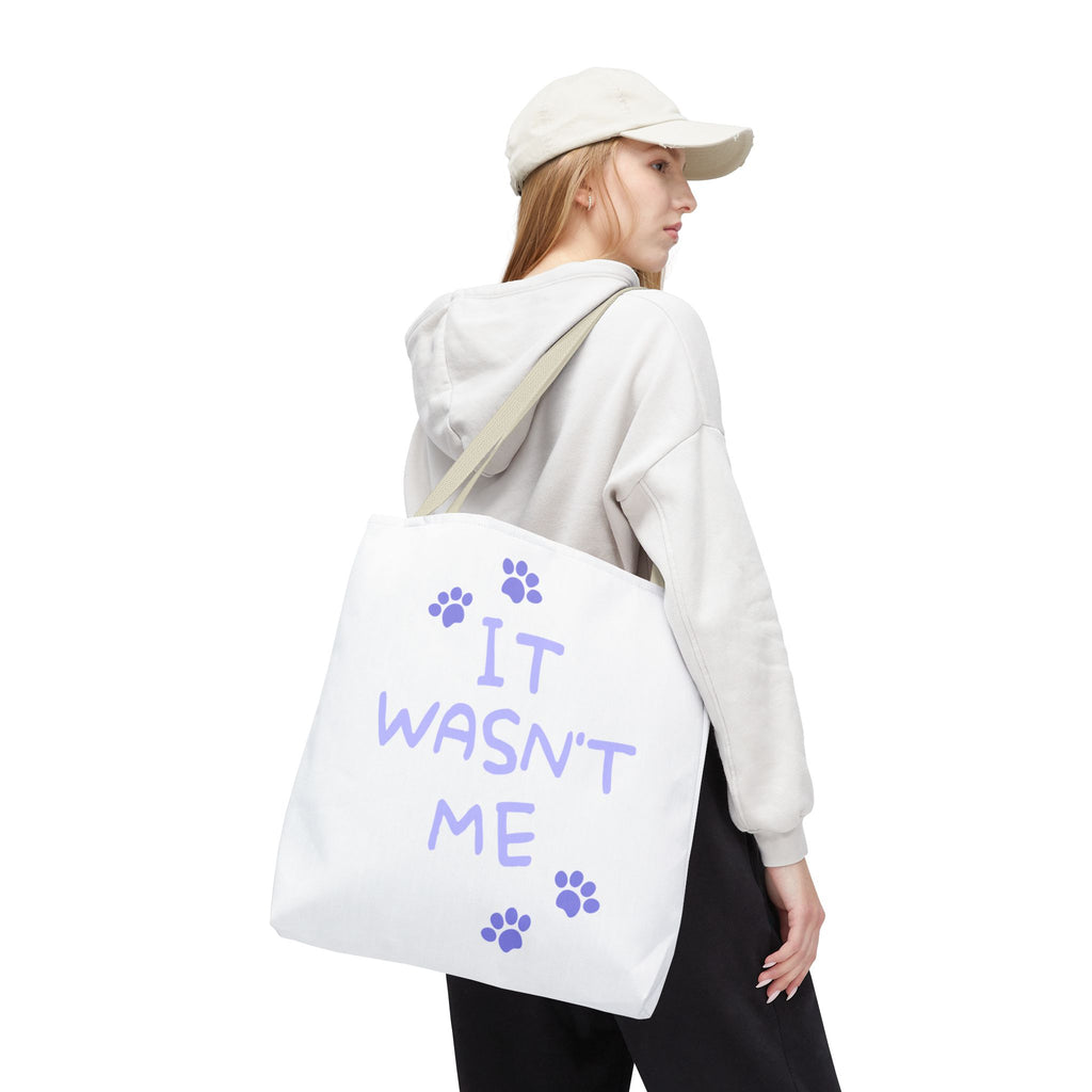 Cat Paw Print Tote — "It Wasn't Me" Funny Cat Tote Bag