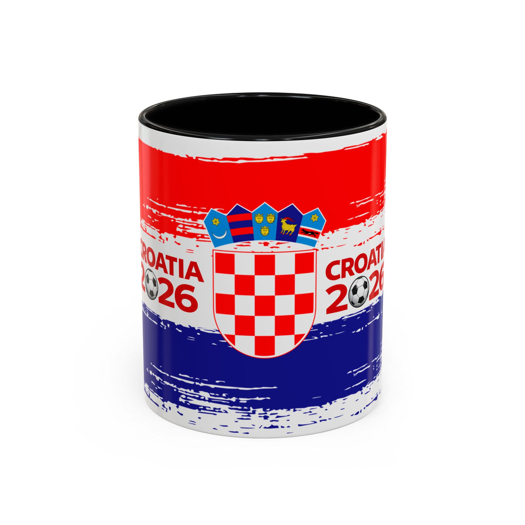 Croatia 2026 Accent Coffee Mug – Red White Blue Crest Soccer Fan Gift