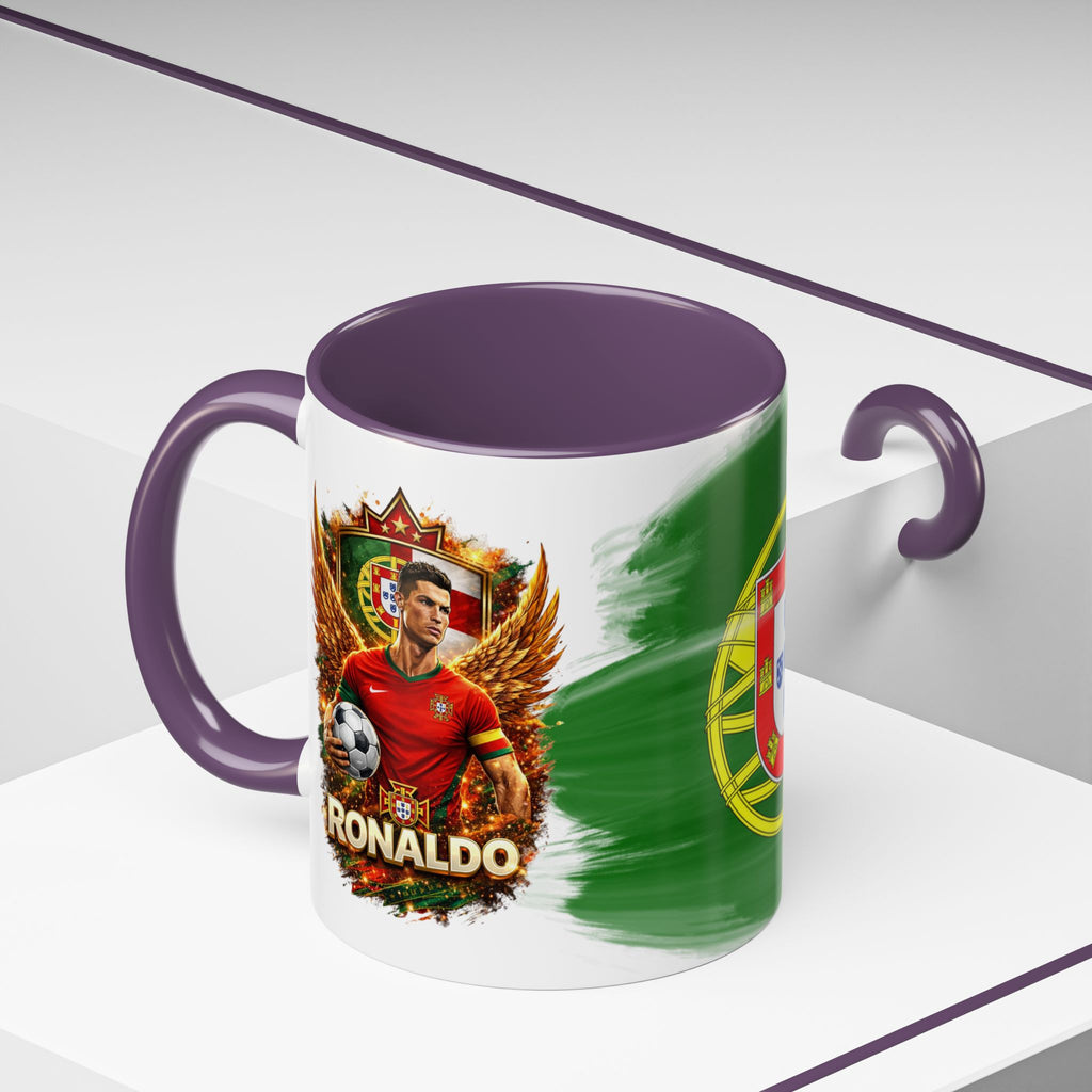 Portugal Flag Accent Coffee Mug — Painted Portuguese Crest Design (11/15oz)