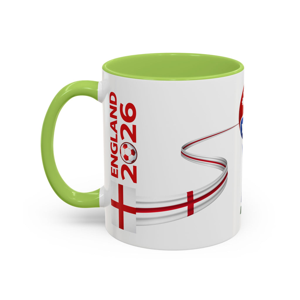 England 2026 Soccer Cup Accent Coffee Mug